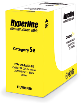 Hyperline FUTP4-C5E-P26-IN-LSZH-WH-305 (305 м) Кабель витая пара, экранированный F/UTP, общий экран фольга, категория 5e, 4 пары 26 AWG, 4х2х0,48 мм, многопроволочные жилы, LSZH, нг(А)-HF, внутренний -40°C – +75°C, белый — фото