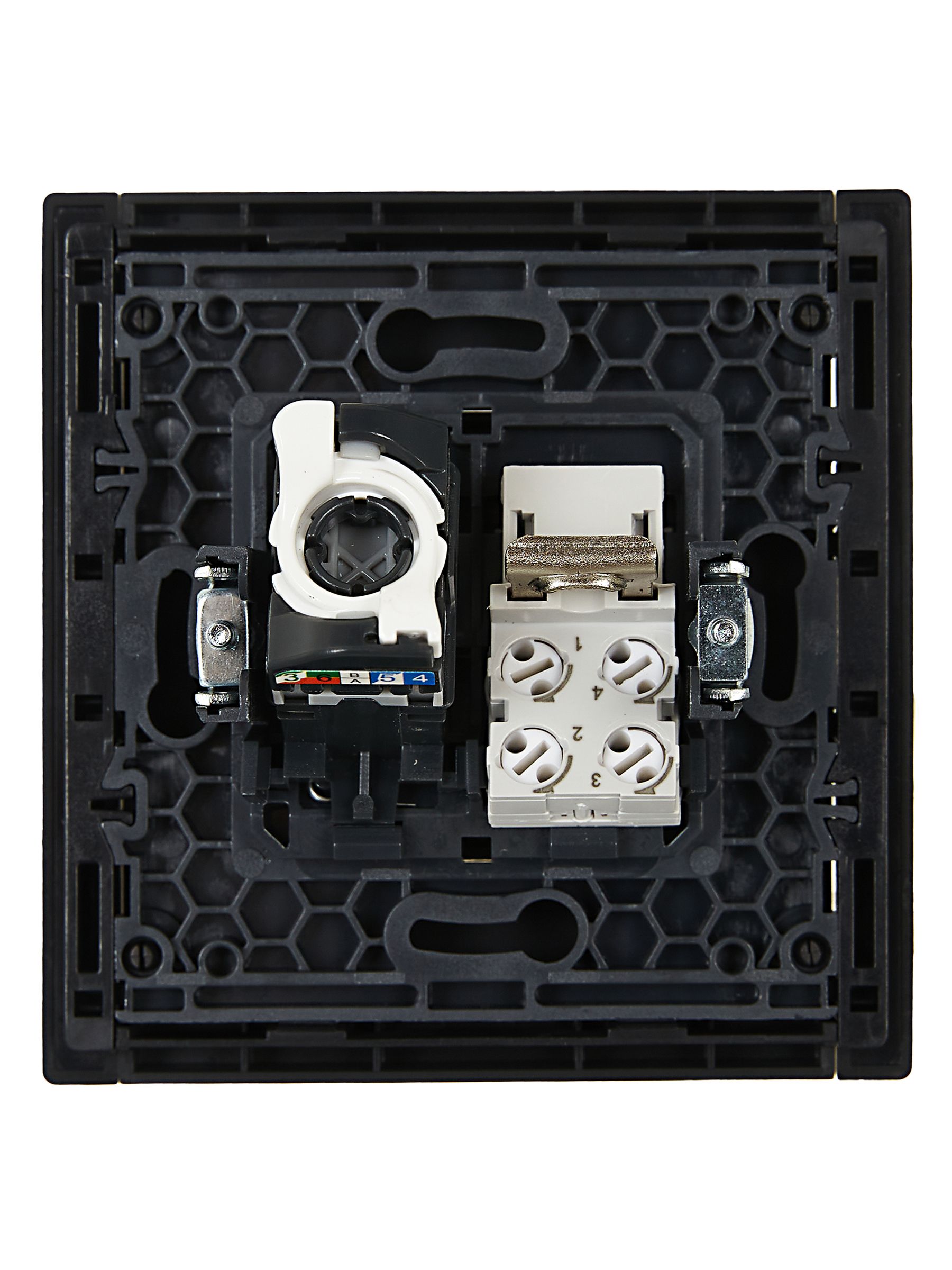FORTE&PIANO Розетка двойная RJ11+RJ45 кат.5E FP135 черный IEK — фото