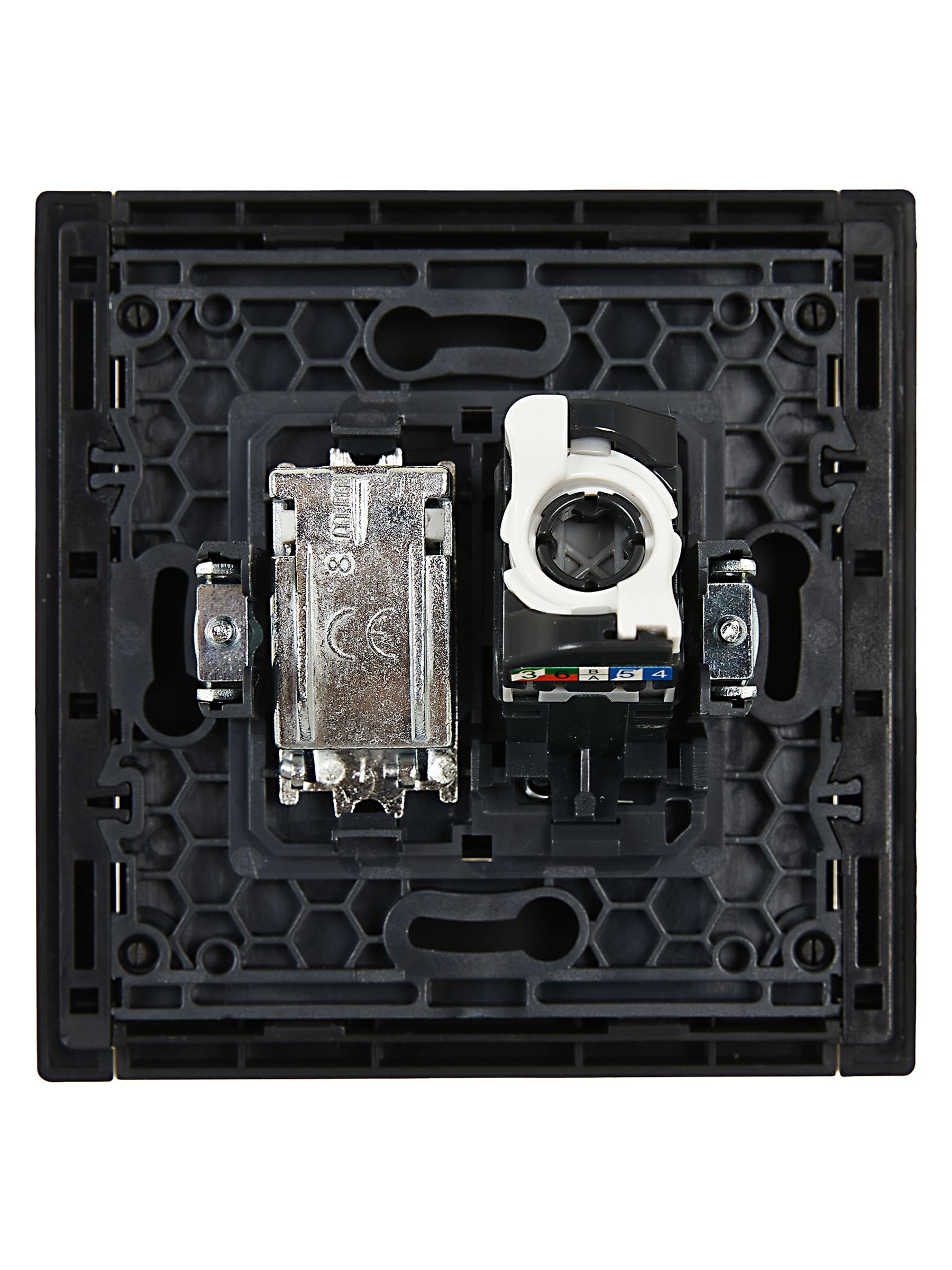 FORTE&PIANO Розетка двойная TV+RJ45 кат.5E FP136 черный IEK — фото