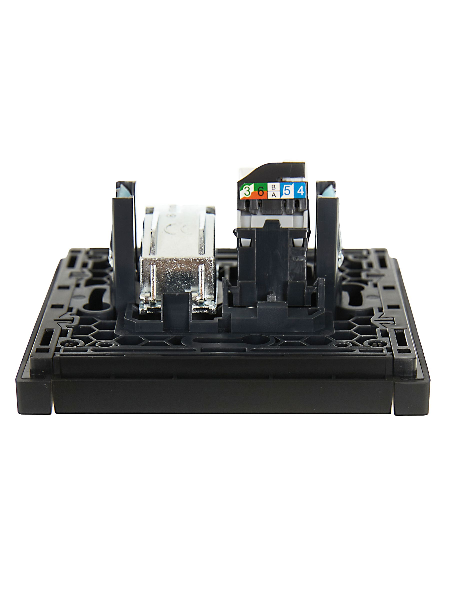 FORTE&PIANO Розетка двойная TV+RJ45 кат.5E FP136 черный IEK — фото