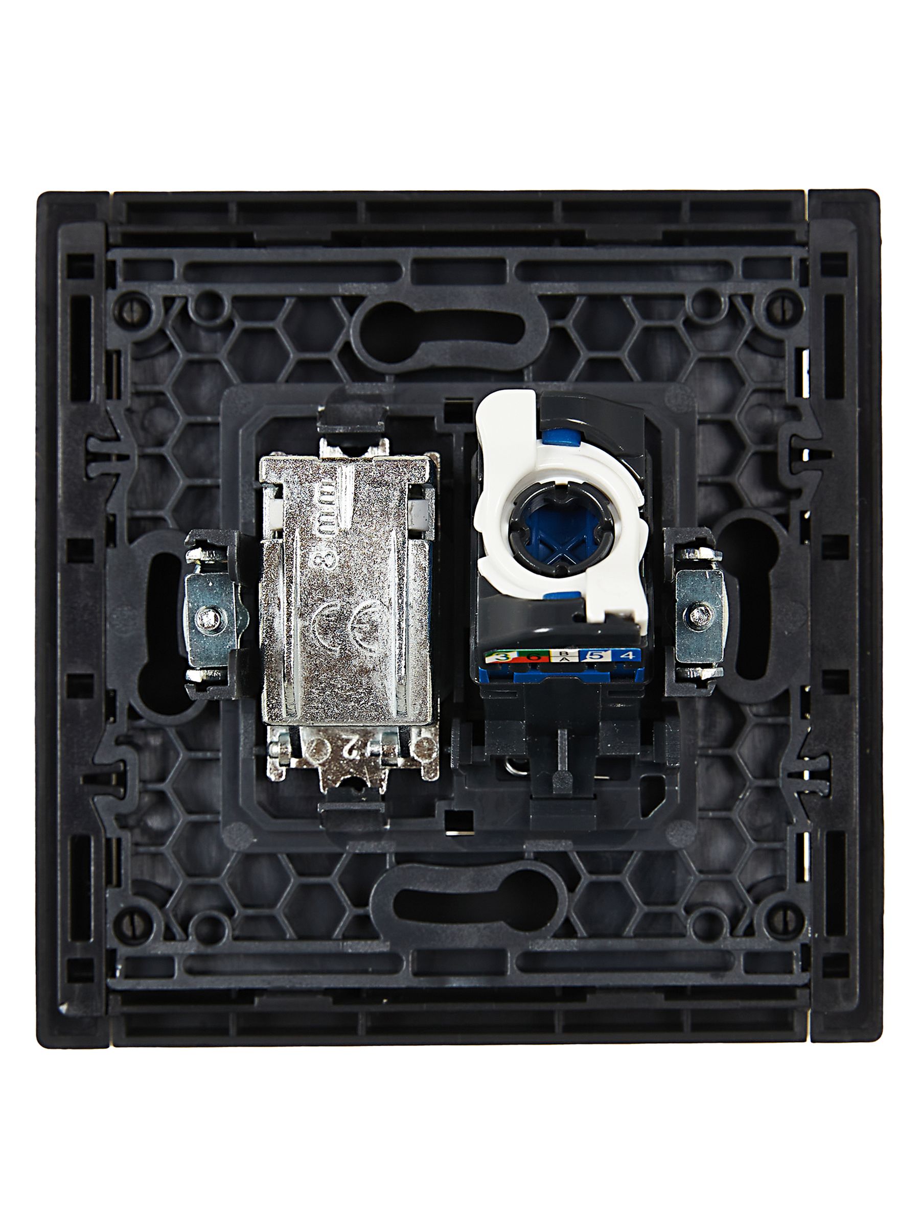 FORTE&PIANO Розетка двойная TV+RJ45 кат.6 FP137 черный IEK — фото