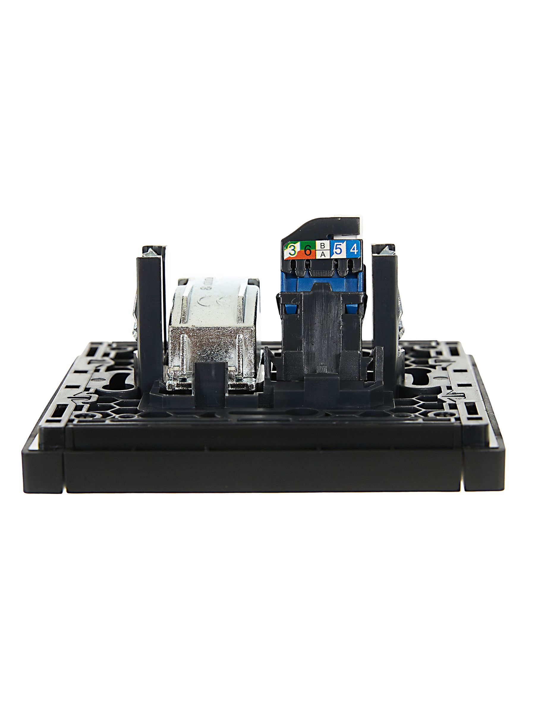 FORTE&PIANO Розетка двойная TV+RJ45 кат.6 FP137 черный IEK — фото