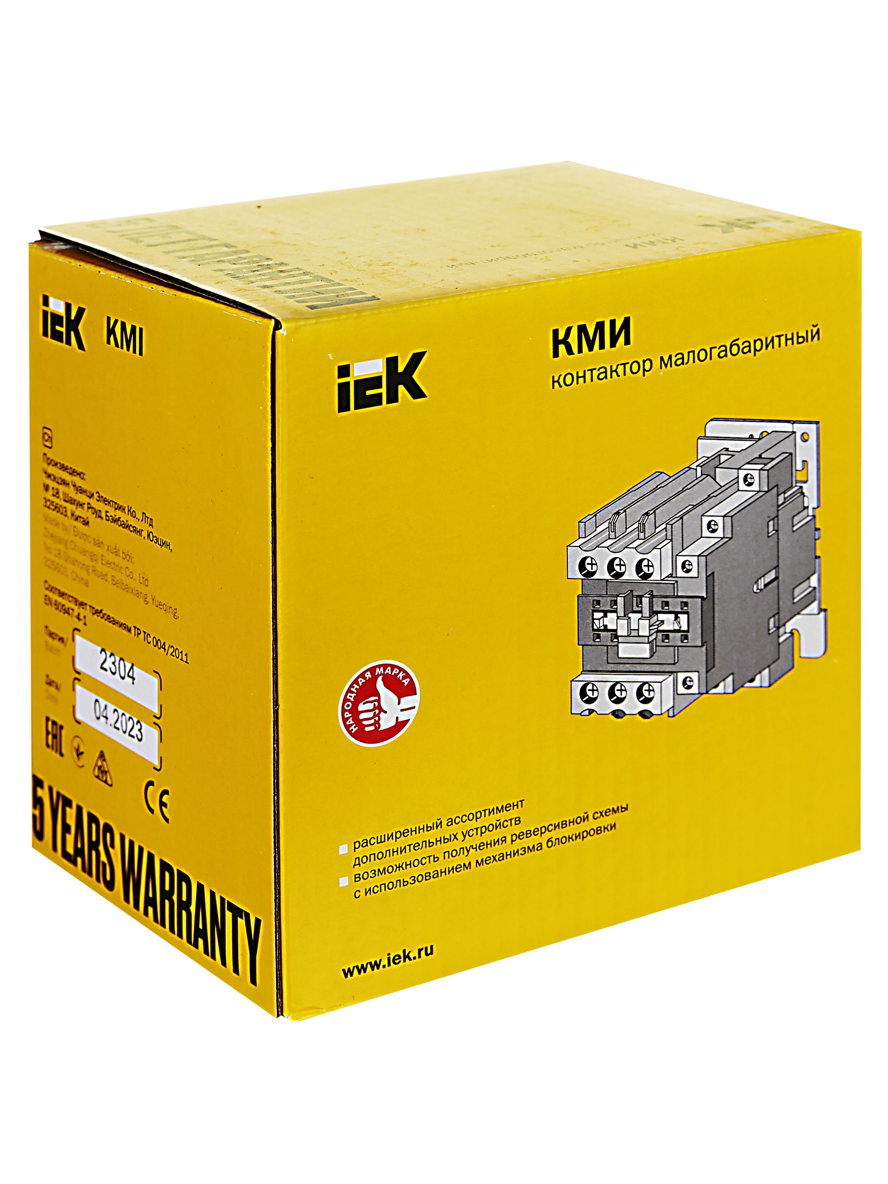 Контактор КМИ-48012 80А 230В/АС3 1NO;1NC IEK — фото