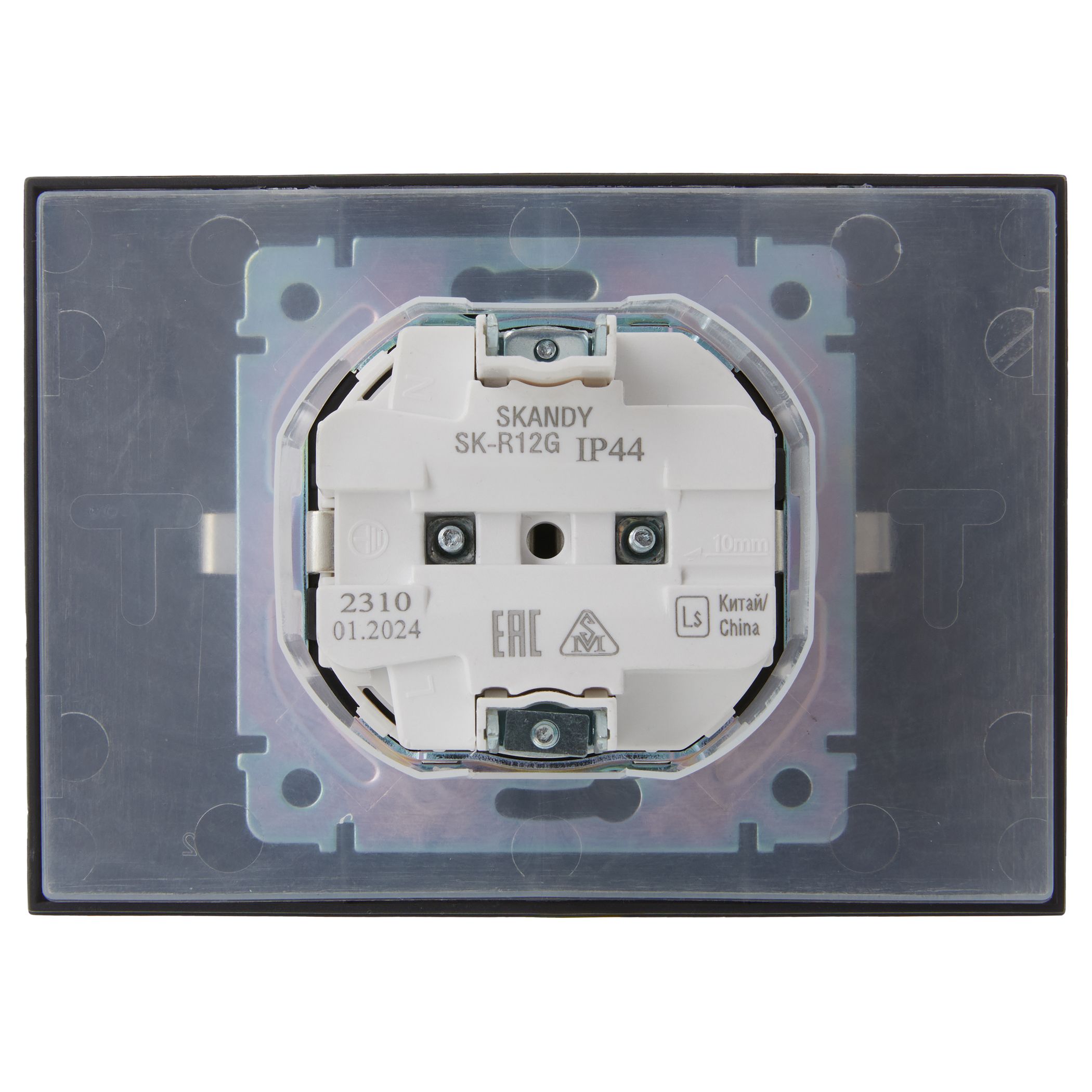SKANDY Розетка 2-местная и крышкой 16А в сборе IP44 SK-R12G графит IEK — фото