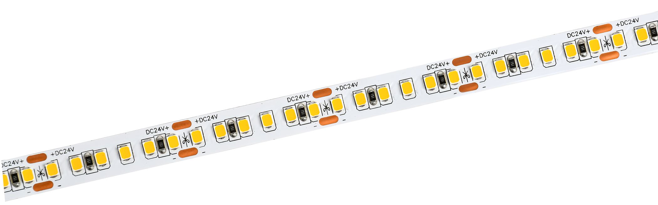 Лента светодиодная 5м SMD2835 168LED/м 14Вт/м IP20 ширина 10мм 24В теплый белый IEK — фото
