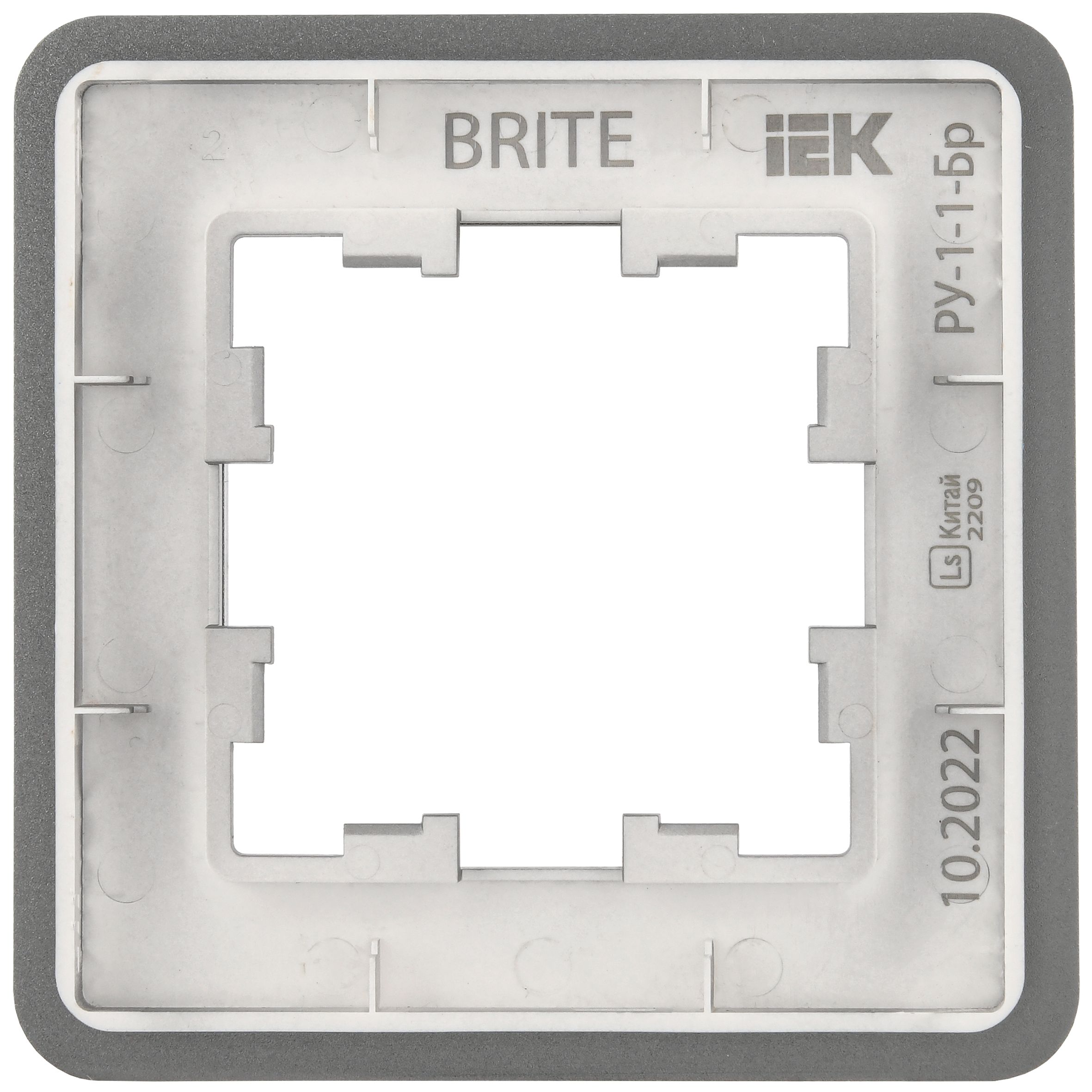 BRITE Рамка 1-местная РУ-1-1-Бр металл титан RE IEK — фото