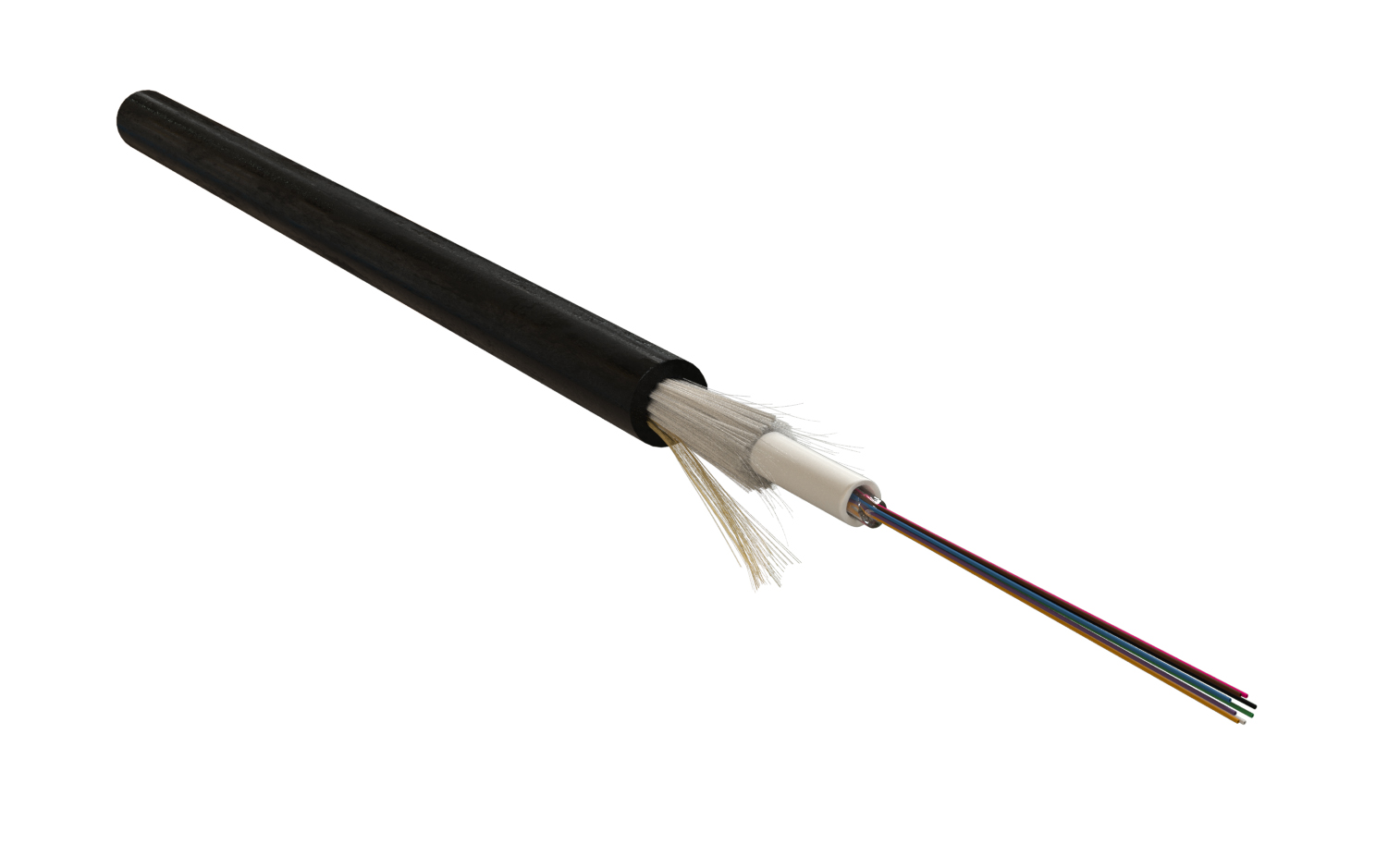 Hyperline FO-ST-OUT-503-8-PE-BK Кабель волоконно-оптический 50/125 (OM3) многомодовый, 8 волокон, армированный стекловолокном, волокна в оптическом модуле с гидрофобным гелем (loose tube), для внешней прокладки, PE, -40°С - +70°С, черный — фото