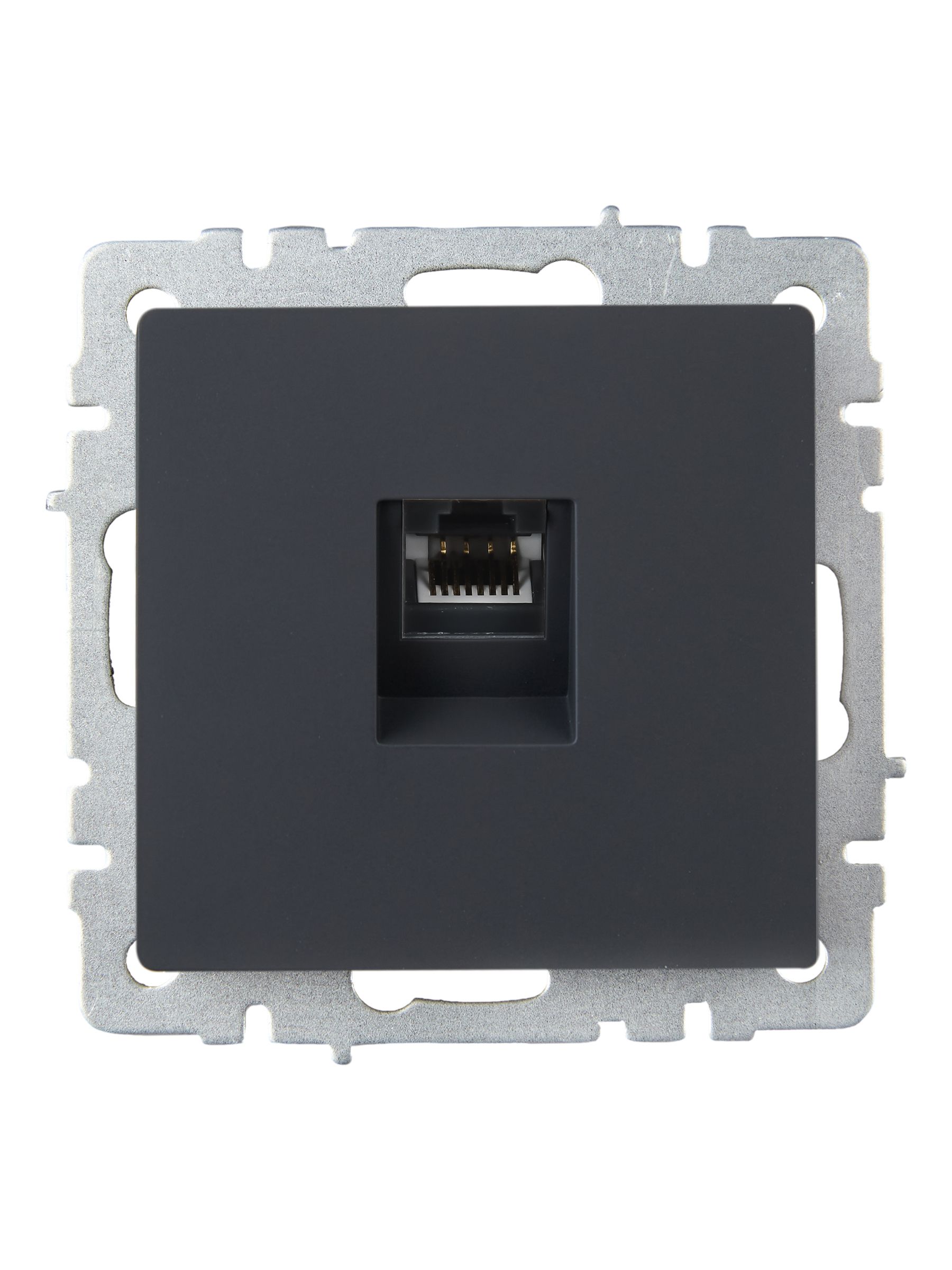 BRITE Розетка компьютерная RJ45 кат.5E РК10-БрГ графит IEK — фото