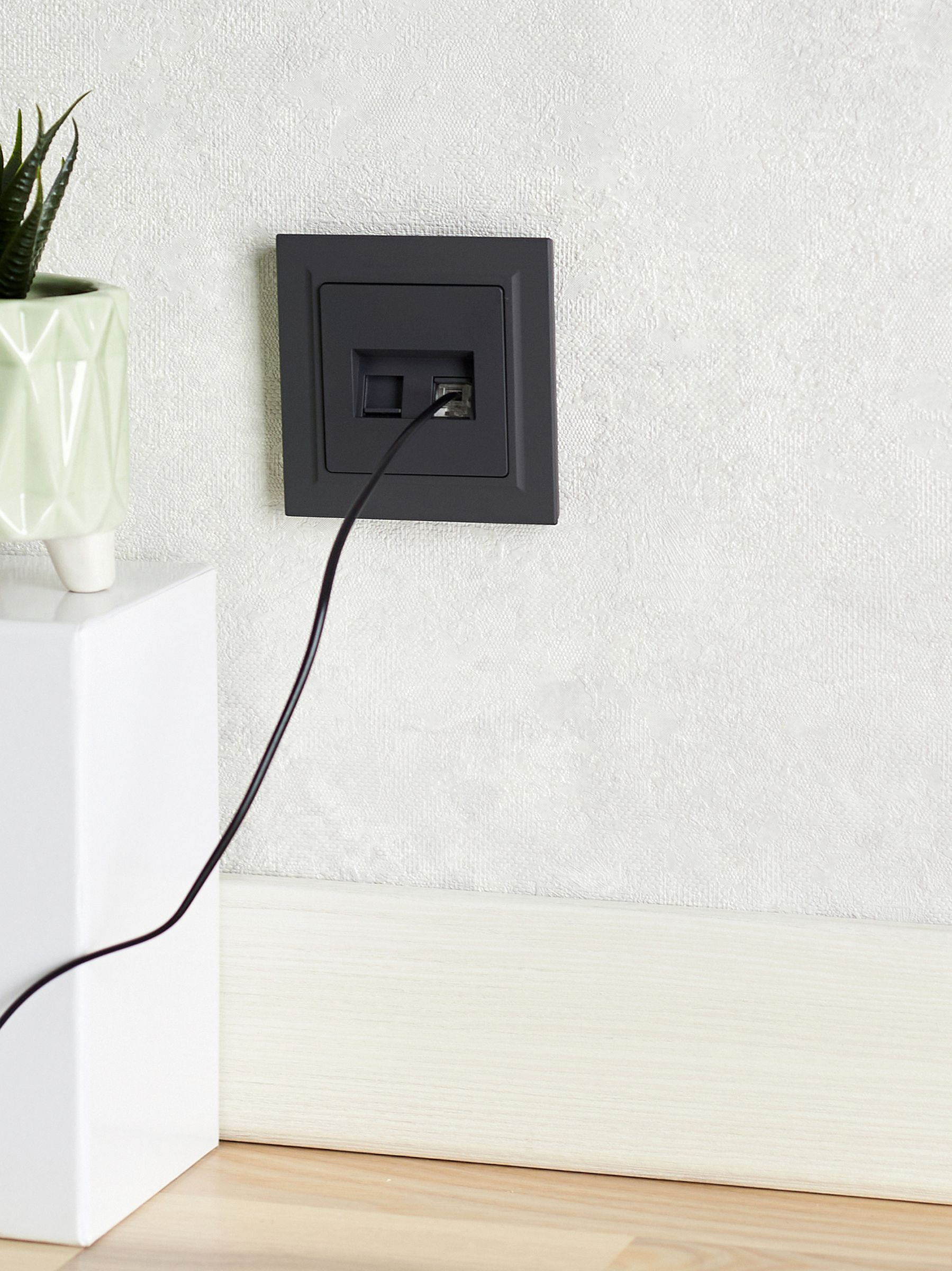 BRITE Розетка двойная RJ11+RJ45 кат.5E РК/Т12-БрГ графит IEK — фото