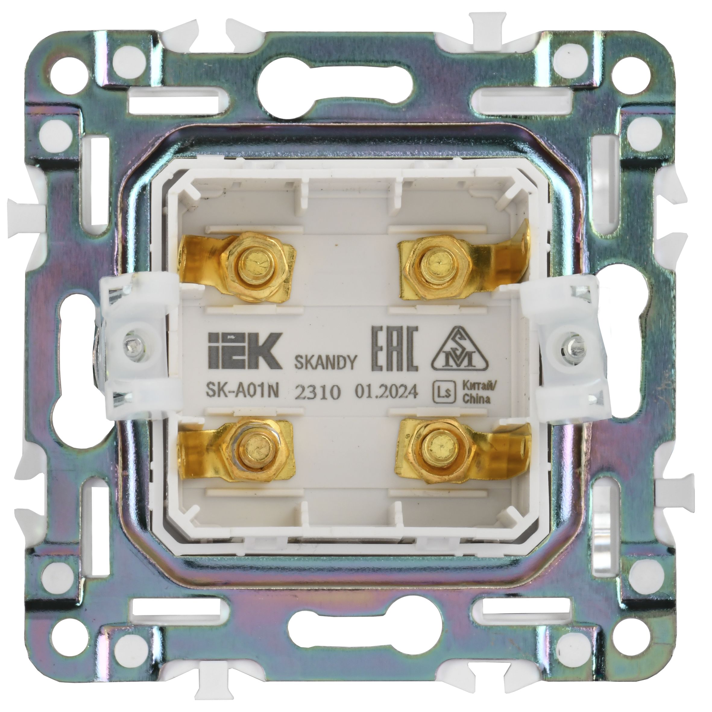 SKANDY Аудиорозетка 4-местная SK-A01N металл никель IEK — фото