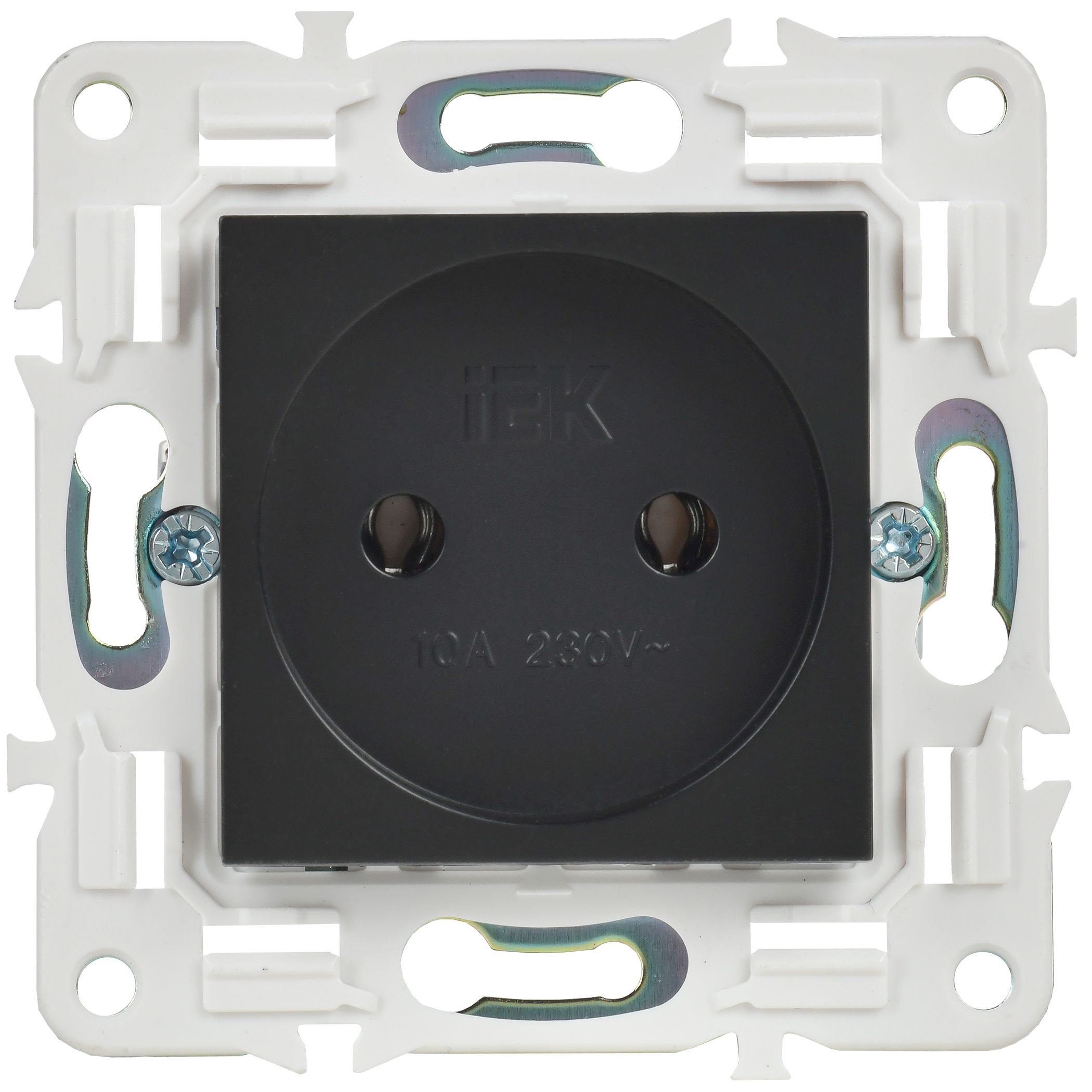 SKANDY Розетка без заземления без защитных шторок 10А SK-R02Bl черный IEK — фото