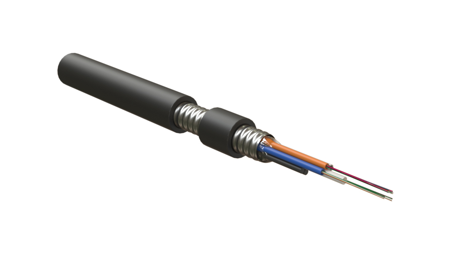 Hyperline FO-AMTC-OUT-503-16-PE Кабель волоконно-оптический многомодовый 50/125 (OM3), 16 волокон, многомодульный, бронированный стальной лентой, PE, внешний, -60°С - +70°С, черный — фото