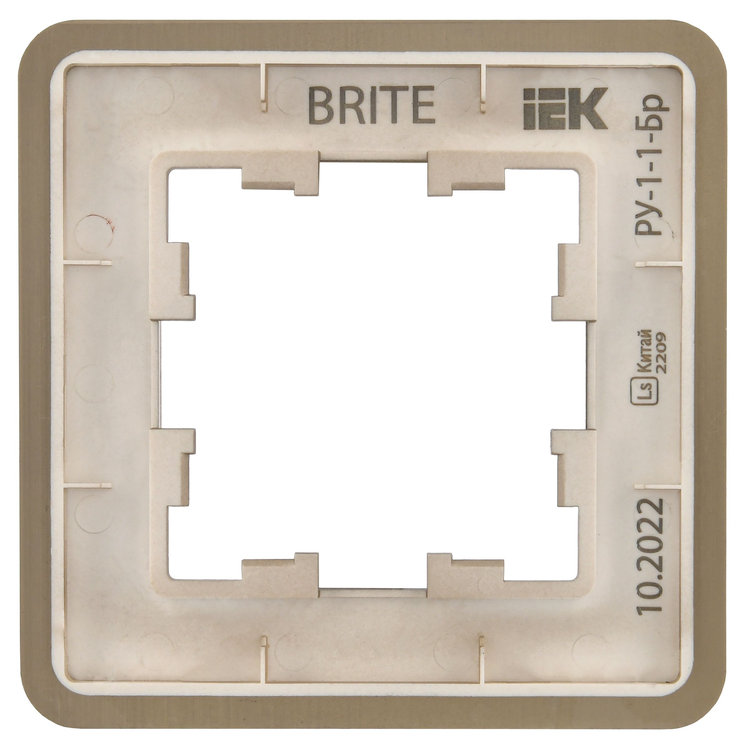 BRITE Рамка 1-местная РУ-1-1-Бр металл латунь RE IEK — фото