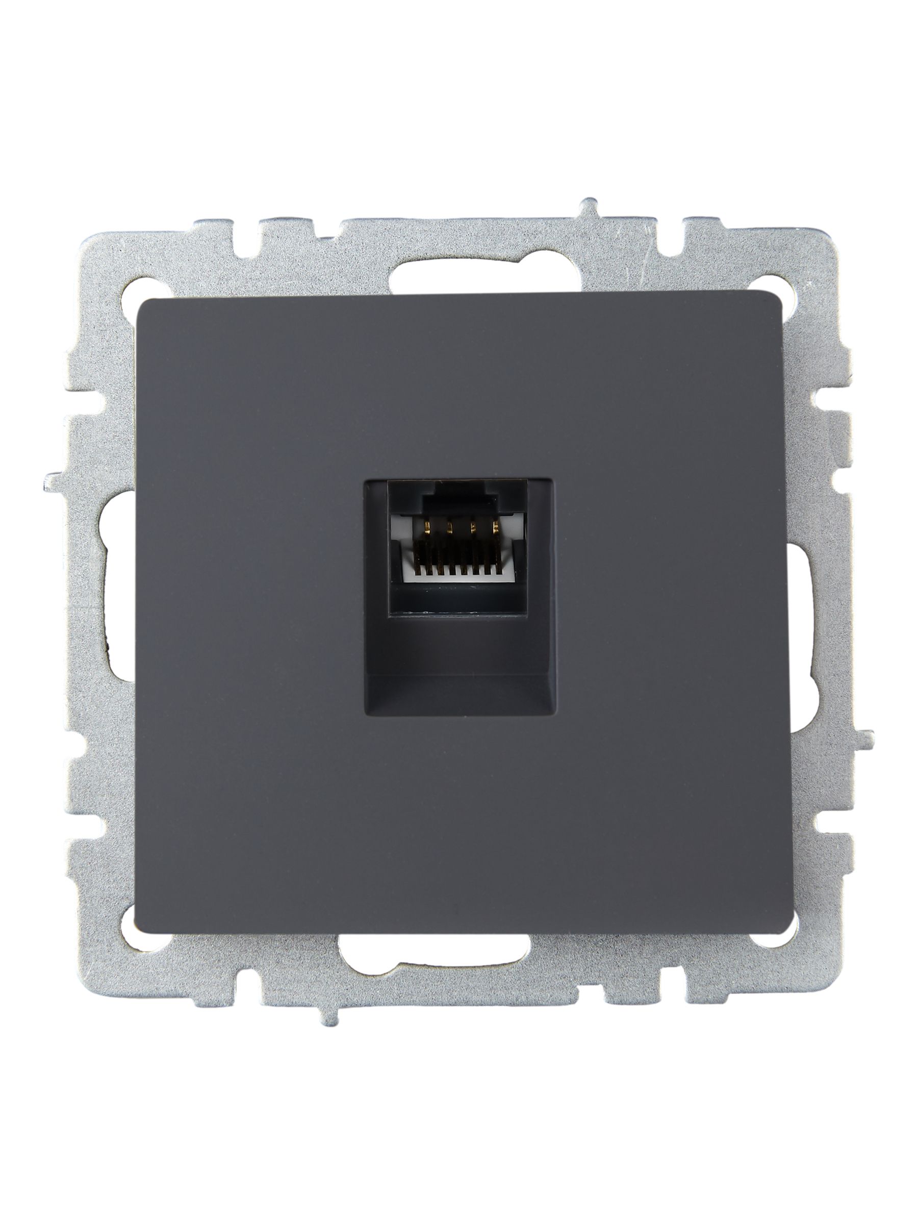 BRITE Розетка компьютерная RJ45 кат.6 РК11-БрГ графит IEK — фото