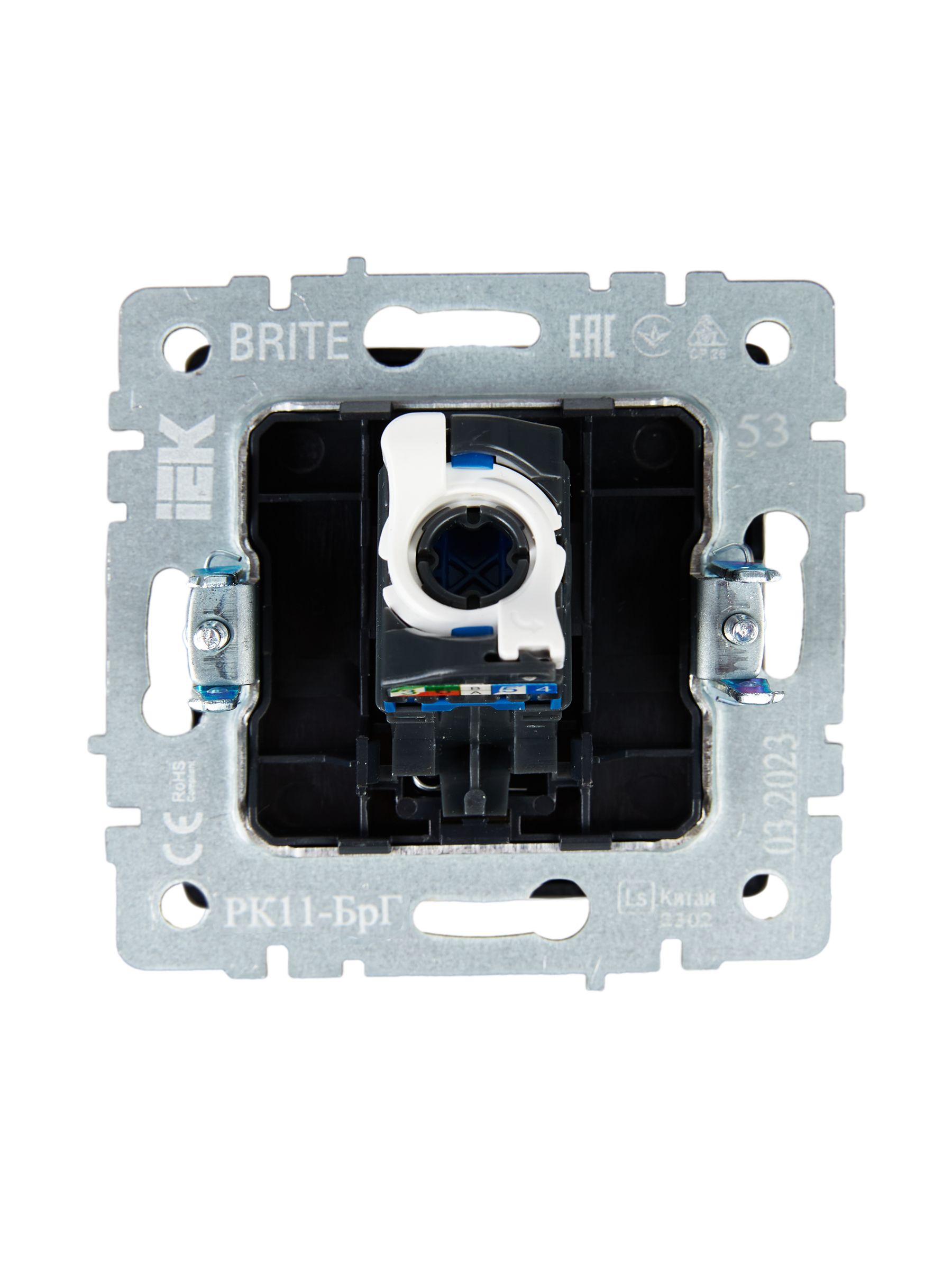 BRITE Розетка компьютерная RJ45 кат.6 РК11-БрГ графит IEK — фото