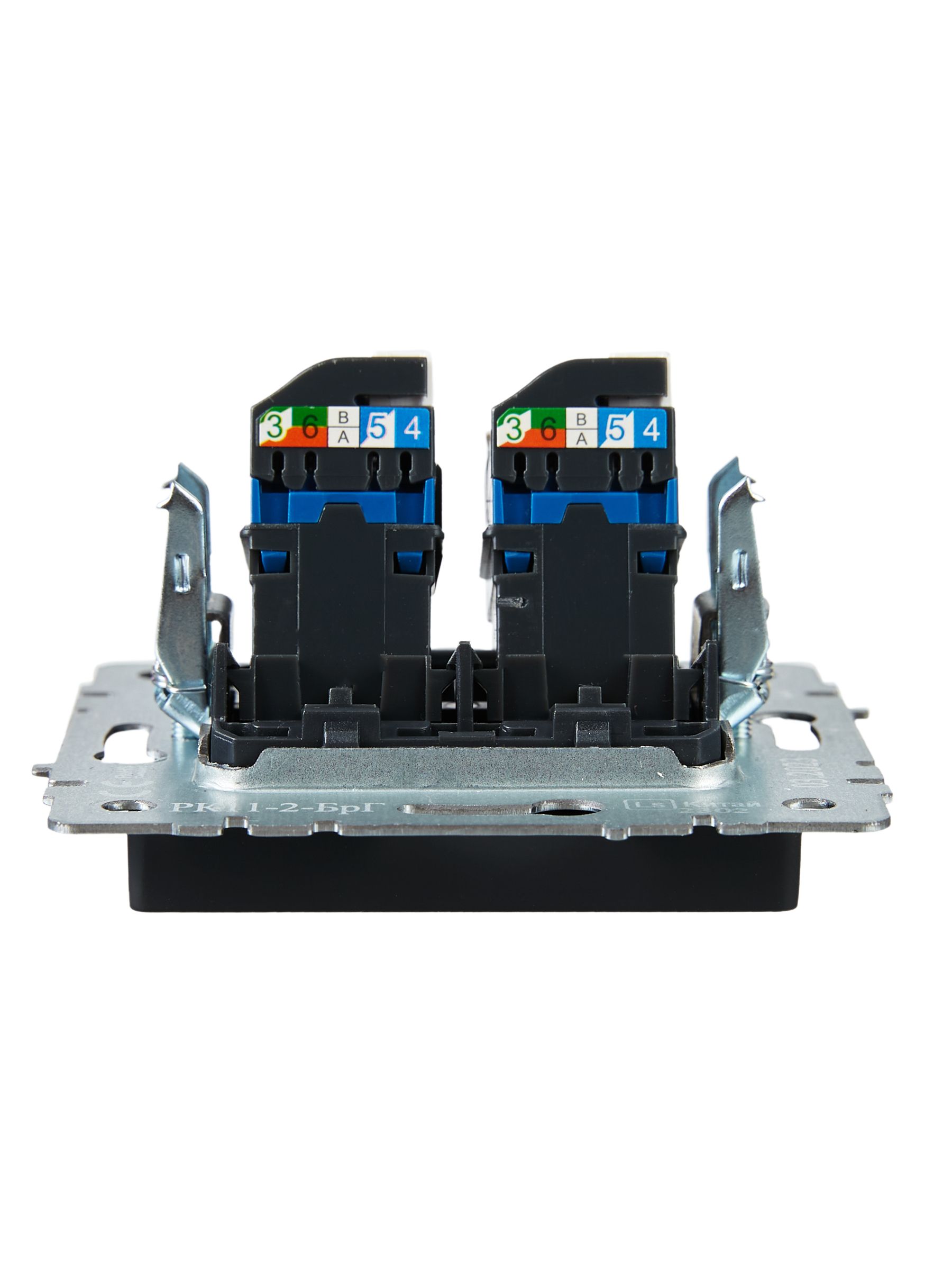 BRITE Розетка компьютерная двойная RJ45 кат.6 РК11-2-БрГ графит IEK — фото