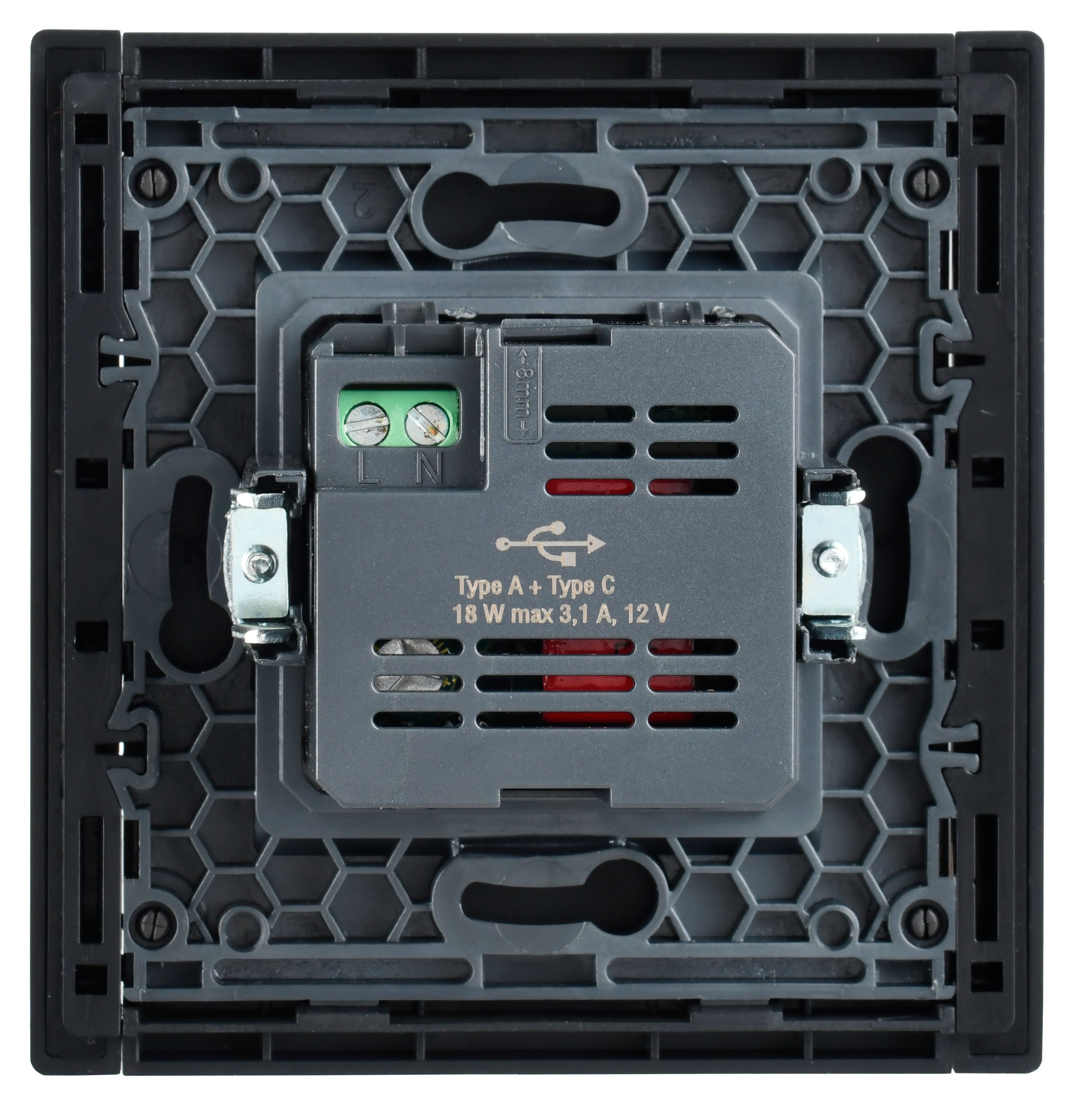 FORTE&PIANO Розетка USB A+C 18Вт FP151 черный IEK — фото