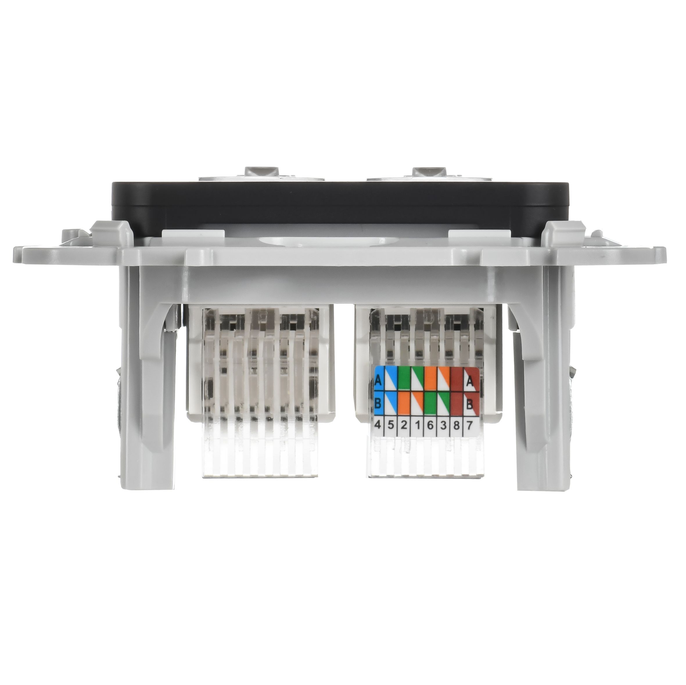 FLITE Розетка 2-местная RJ45/RJ11 категория 5Е/3 UTP РКТ5е/3-2-0-ФлЧ черный IEK — фото