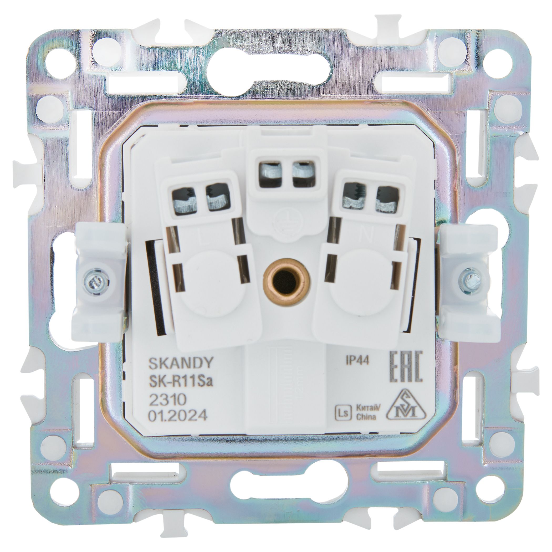 SKANDY Розетка 1-местная с заземлением с защитными шторками и крышкой 16А IP44 SK-R11Sa песочный IEK — фото