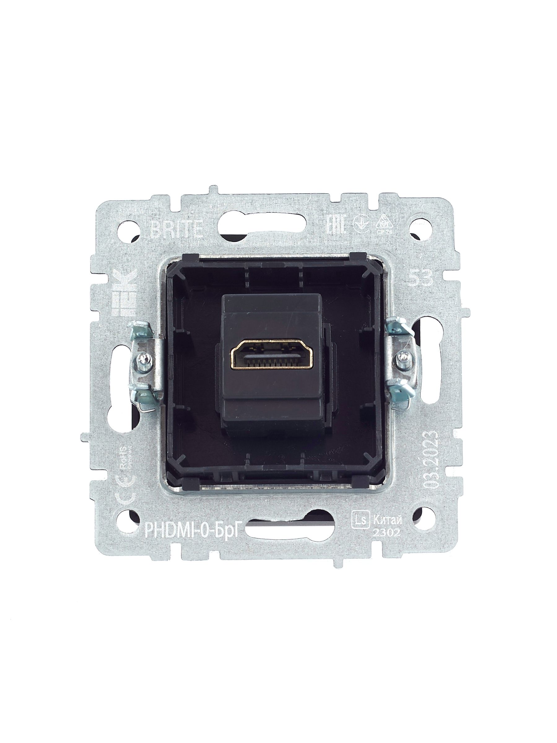 BRITE Розетка HDMI РHDMI-0-БрГ графит IEK — фото
