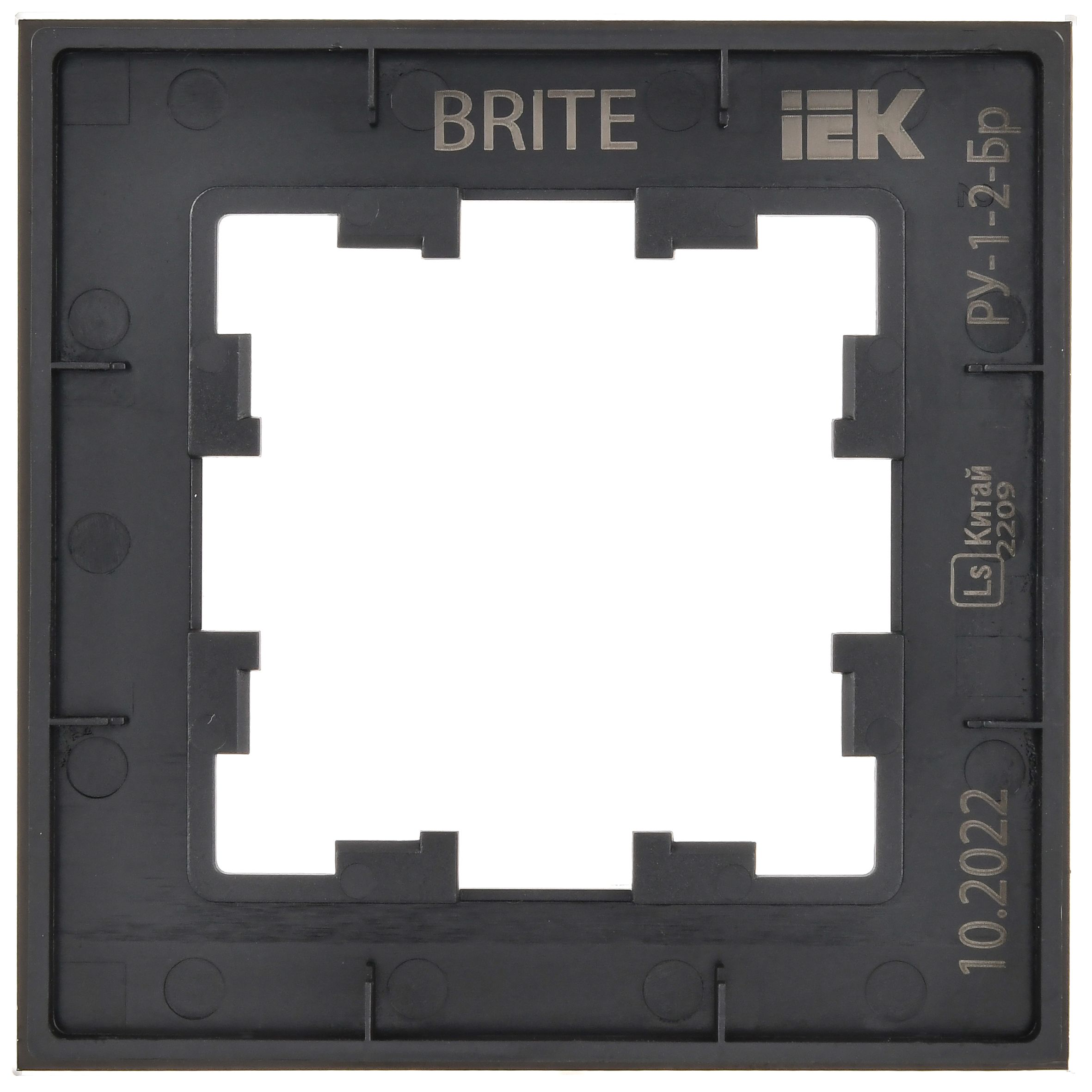 BRITE Рамка 1-местная РУ-1-2-Бр стекло черный матовый IEK — фото