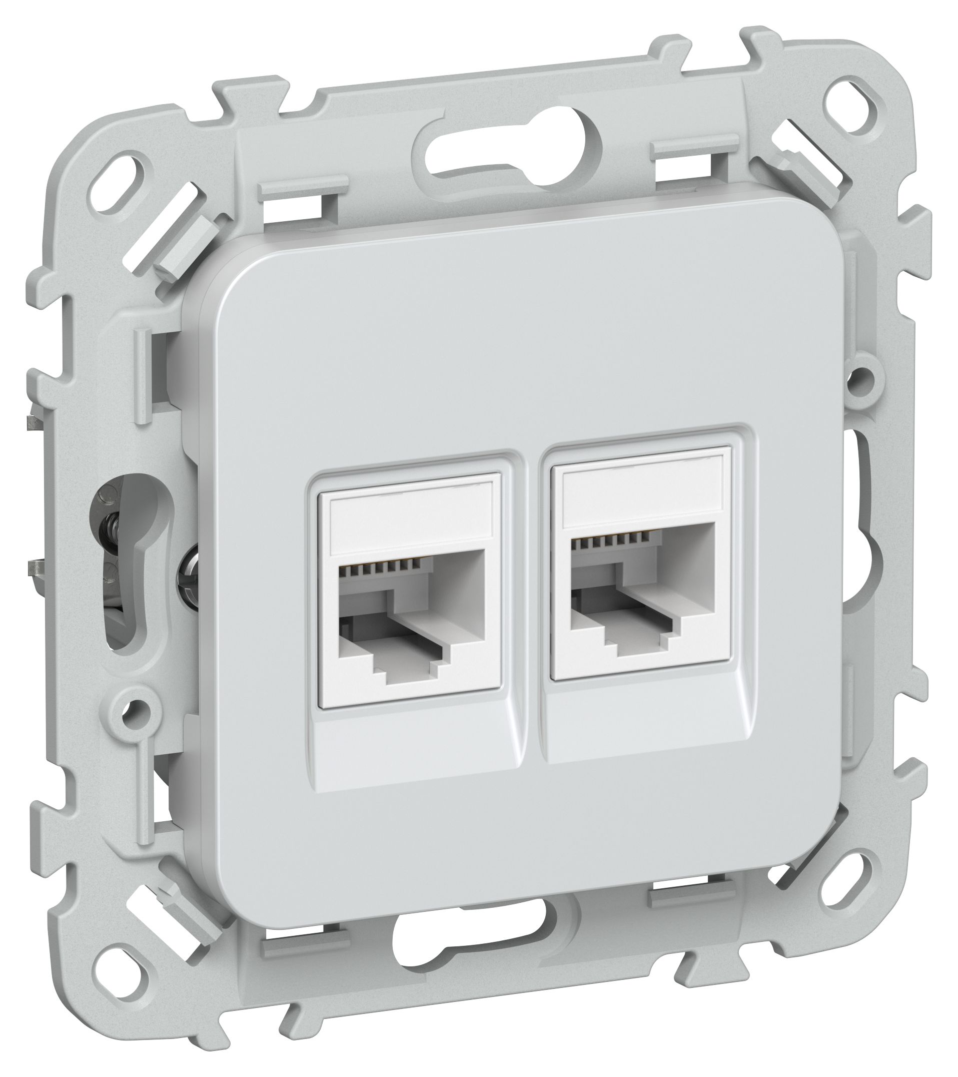 FLITE Розетка 2-местная RJ45/RJ11 категория 5Е/3 UTP РКТ5е/3-2-0-ФлЖ жемчуг IEK