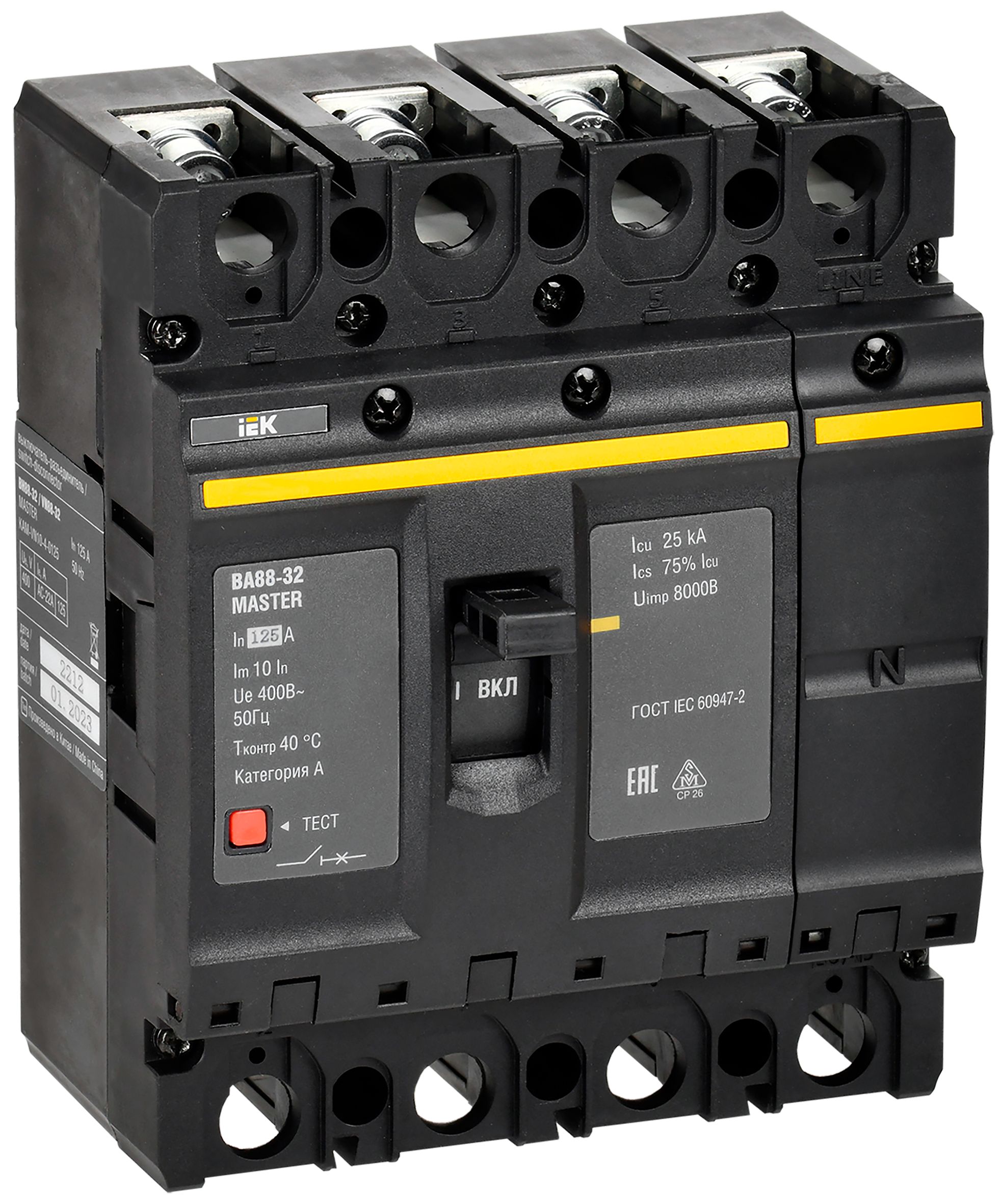 Выключатель автоматический ВА88-32 4P 125А 25кА MASTER IEK