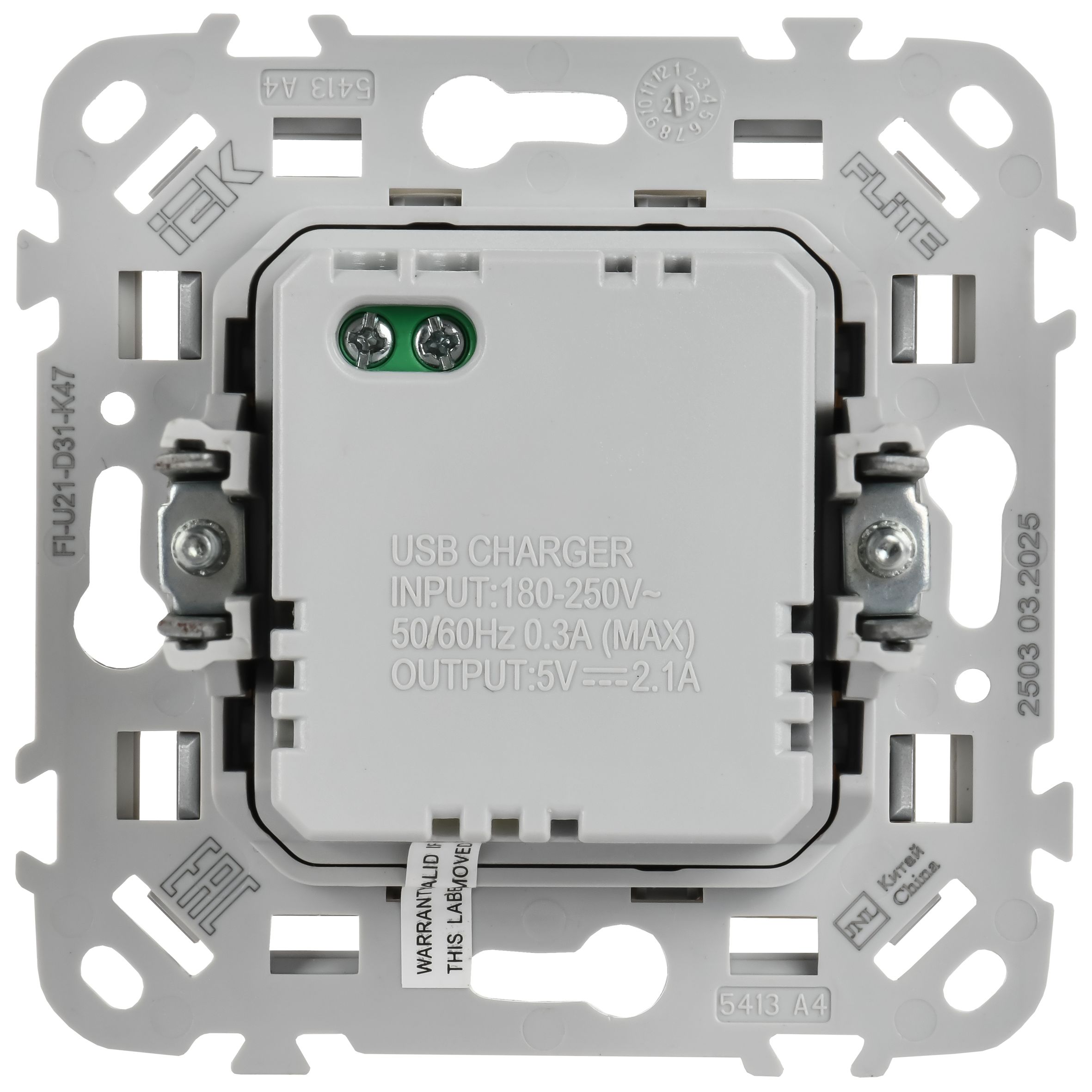 FLITE Розетка USB A+A 2,1А РЮ-2-ФлА алюминий IEK — фото