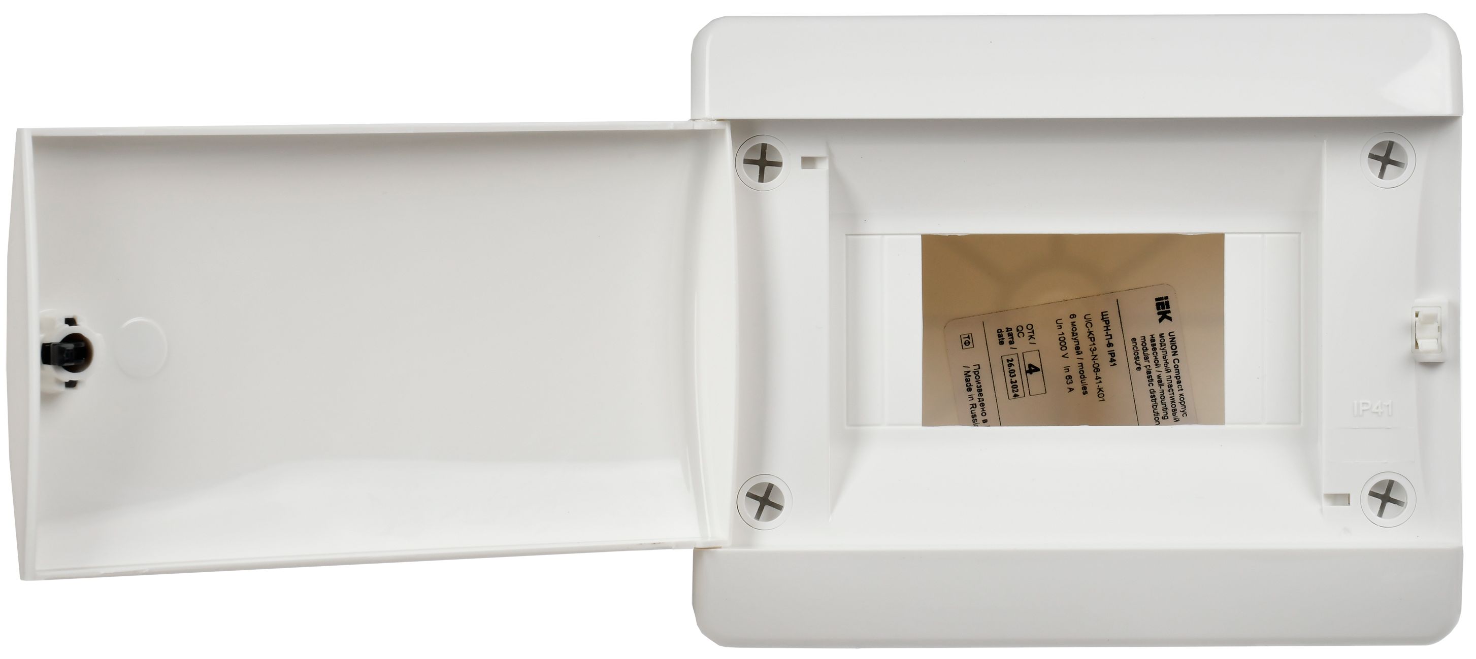 UNION Compact Корпус пластиковый ЩРН-П-6 IP41 белая дверь IEK — фото