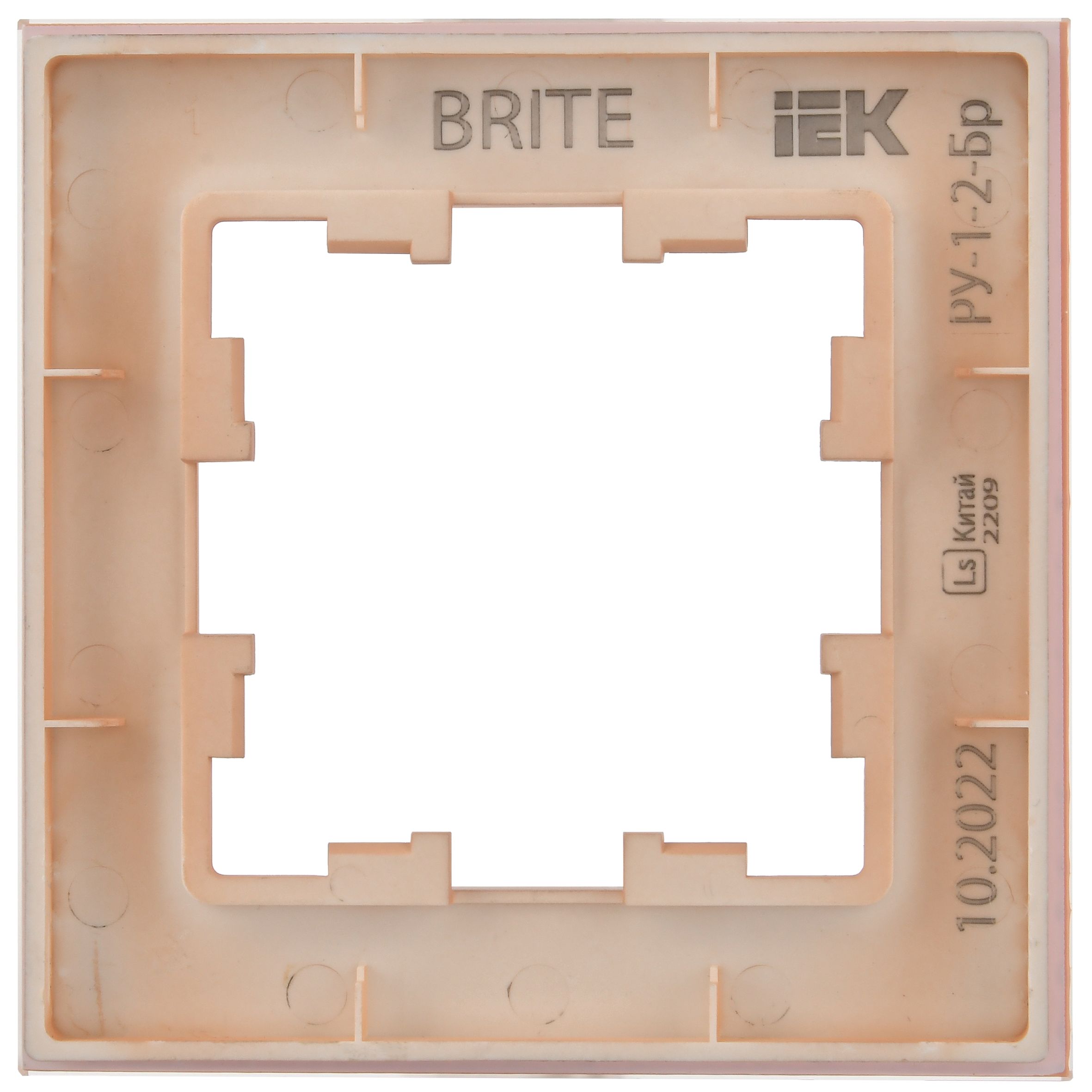 BRITE Рамка 1-местная РУ-1-2-БрП стекло персиковый матовый IEK — фото