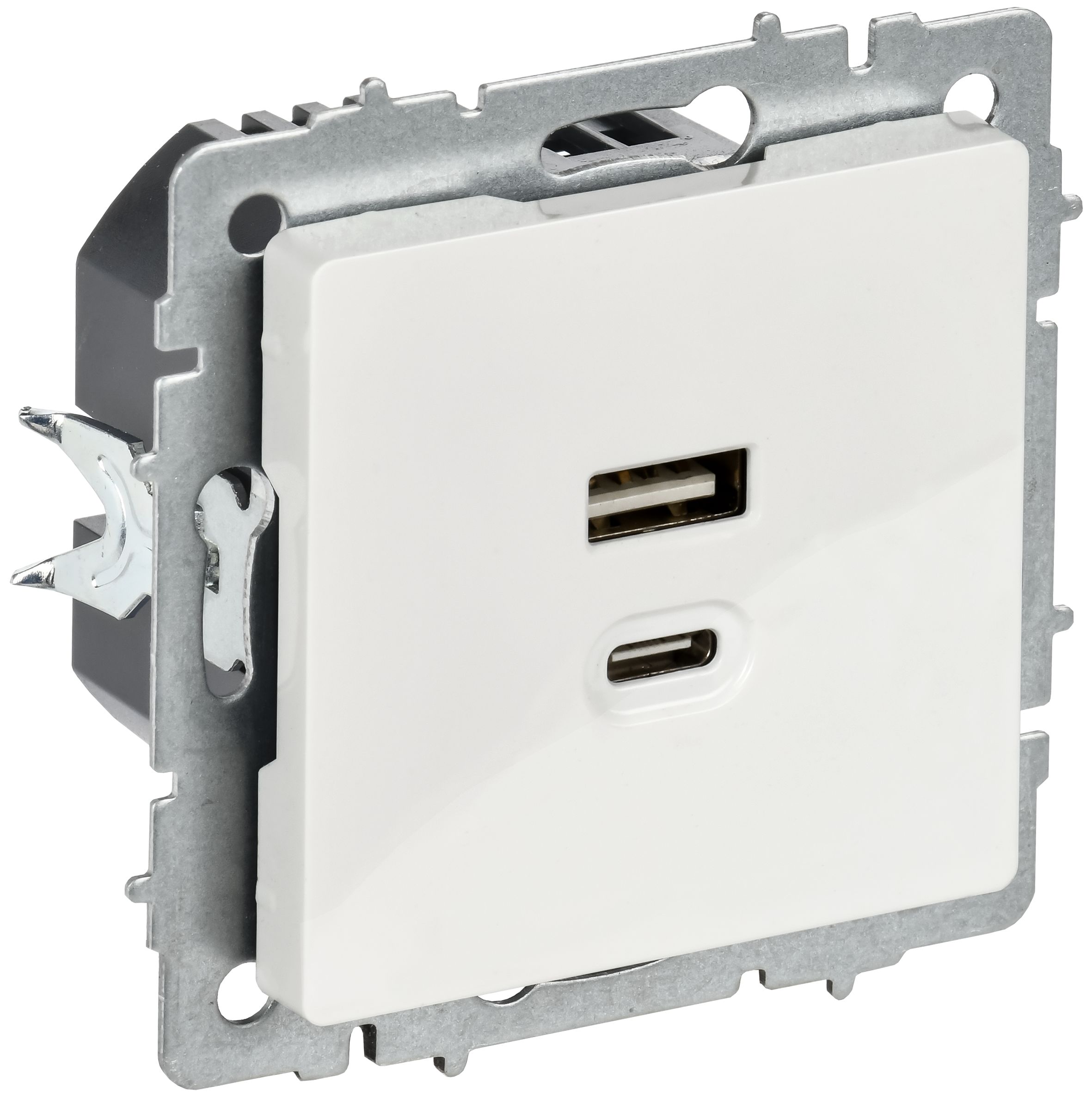 BRITE Розетка USB A+C 45Вт высокоскоростная зарядка РЮ11-2-БрБ белый IEK — фото