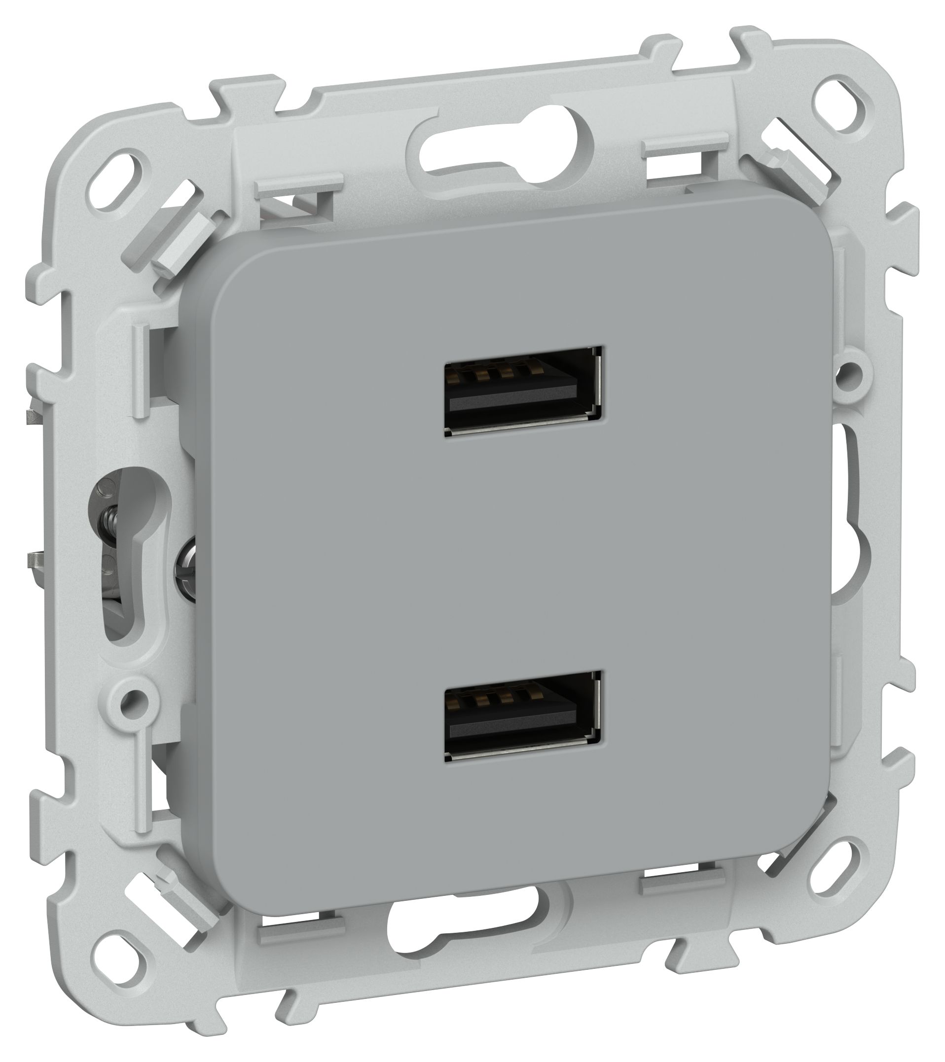 FLITE Розетка USB A+A 2,1А РЮ-2-ФлС серый IEK