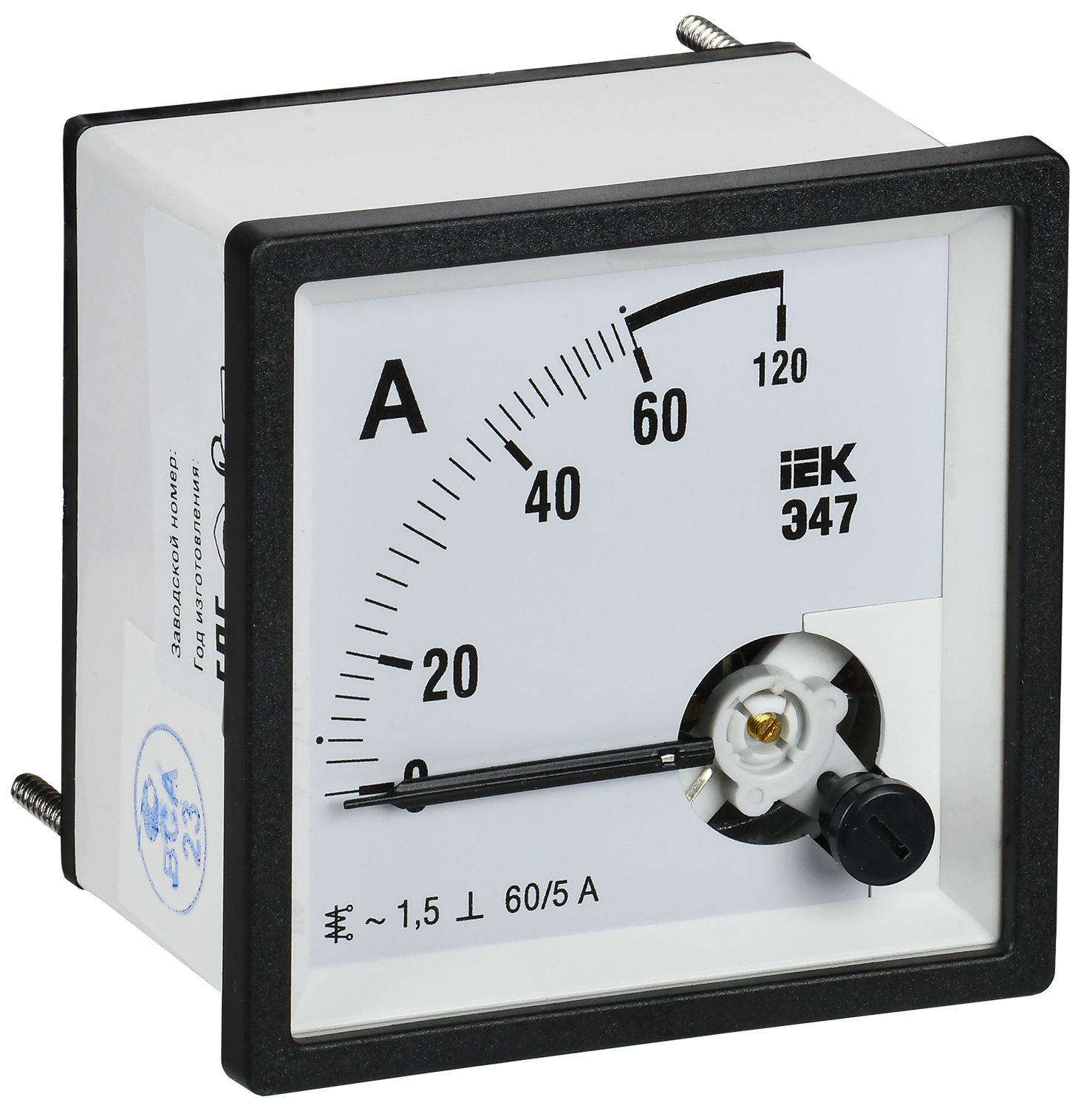 Амперметр Э47 60/5А класс точности 1,5 72х72мм IEK