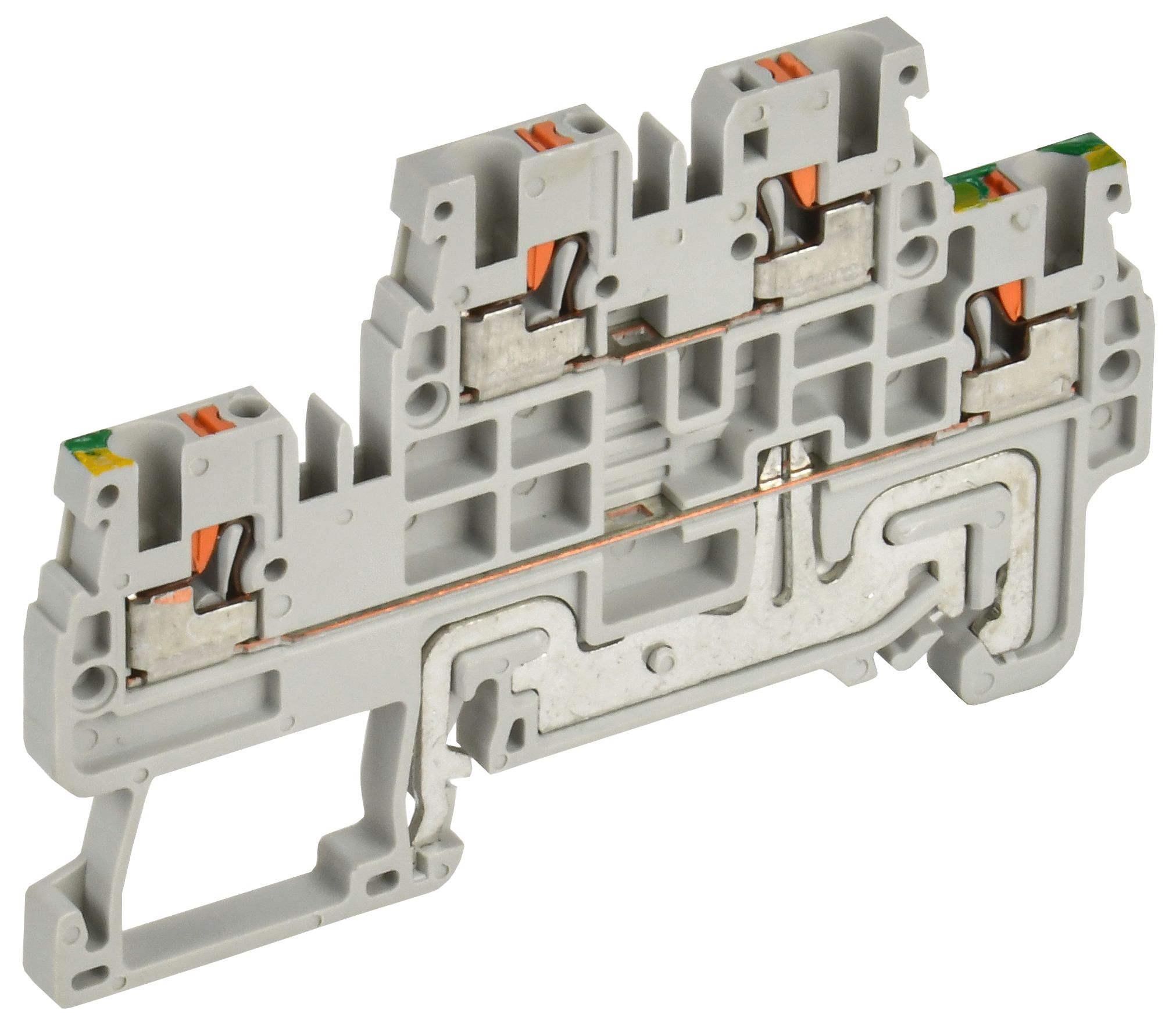 ARMAFIX Клемма пружин. Push-in CP-ML-PEN 2 ур. земля-низ 1,5мм2 серая IEK