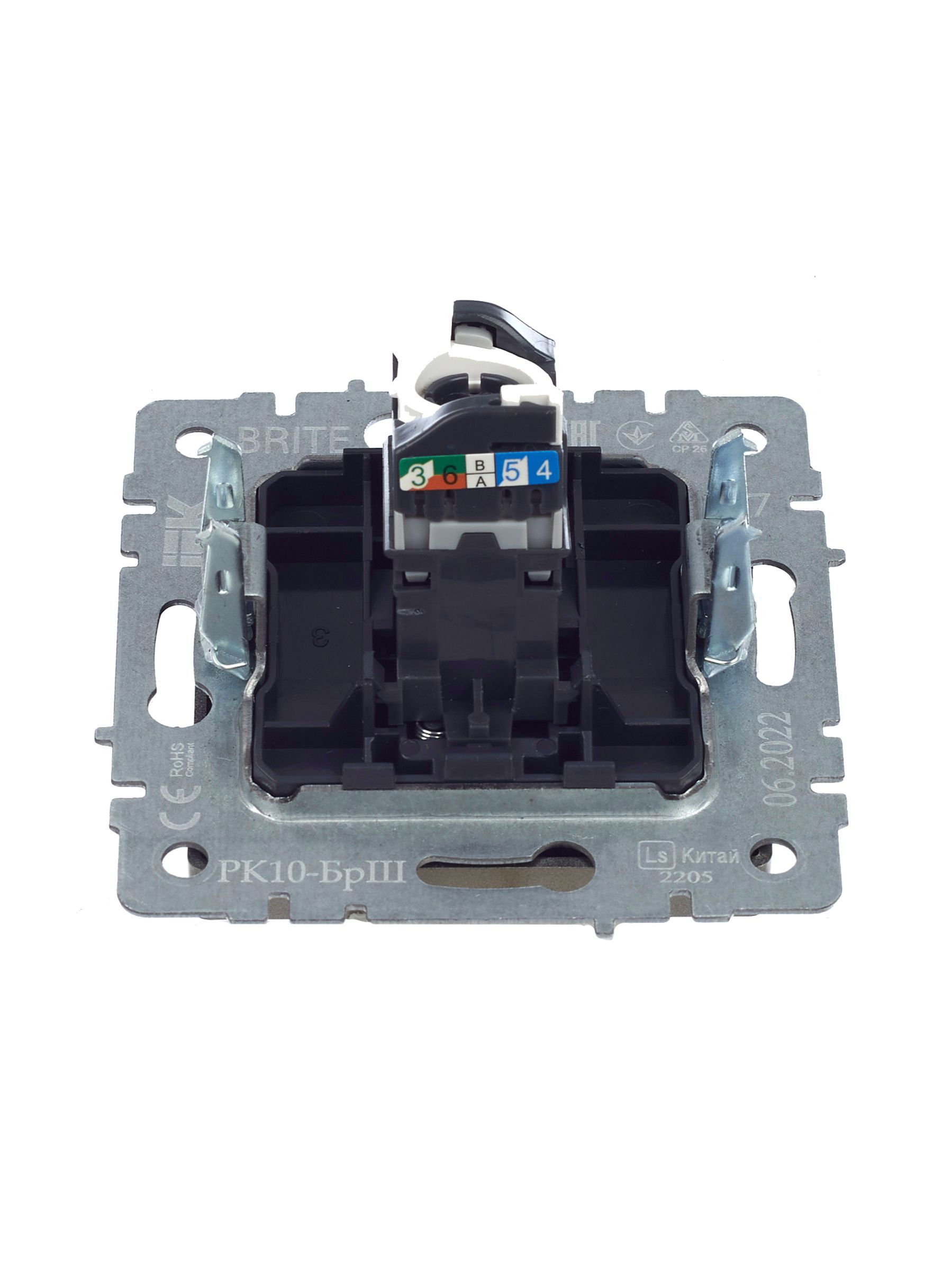 BRITE Розетка компьютерная RJ45 кат.5E РК10-БрШ шампань IEK — фото