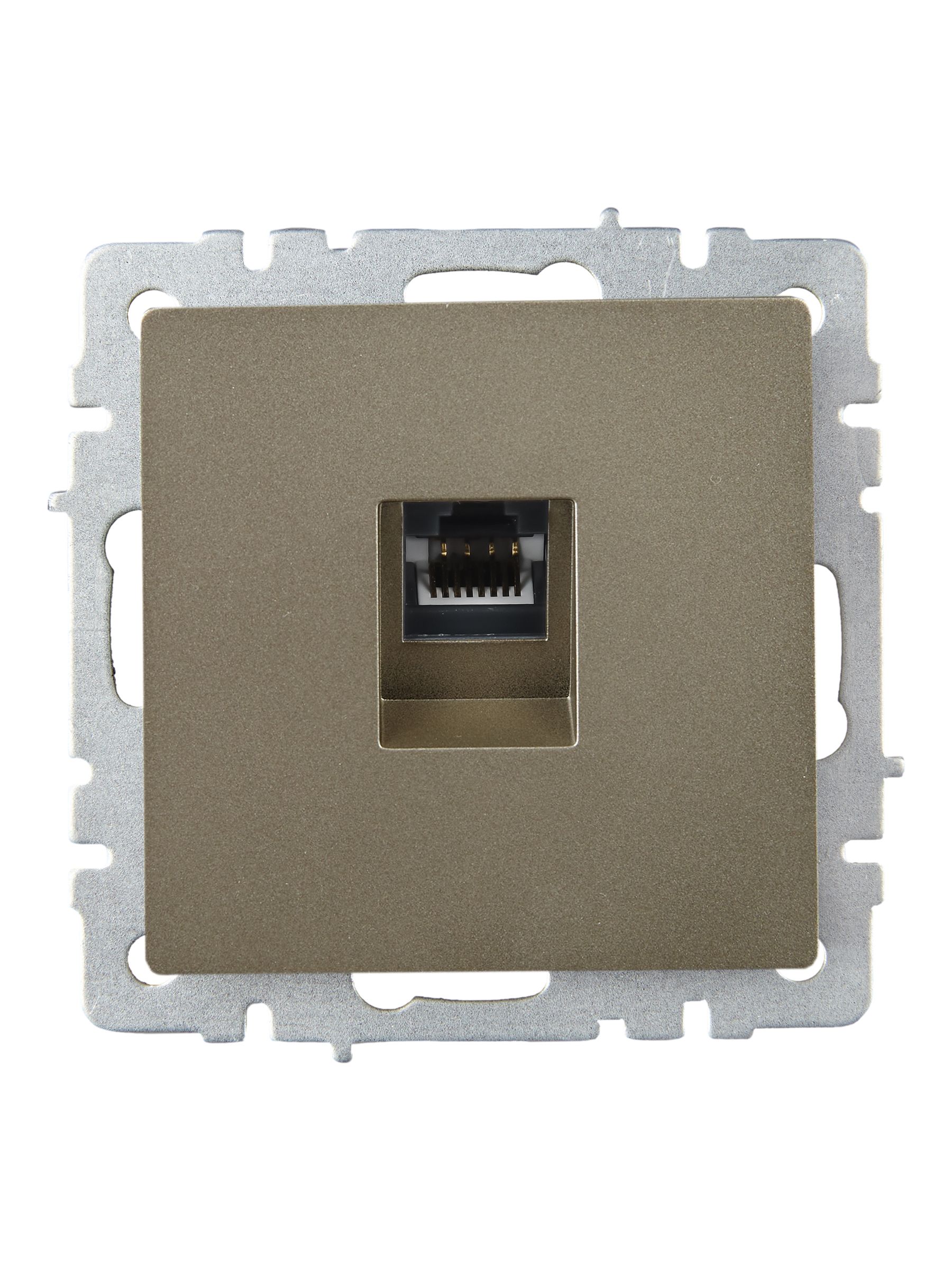 BRITE Розетка компьютерная RJ45 кат.6 РК11-БрШ шампань IEK — фото