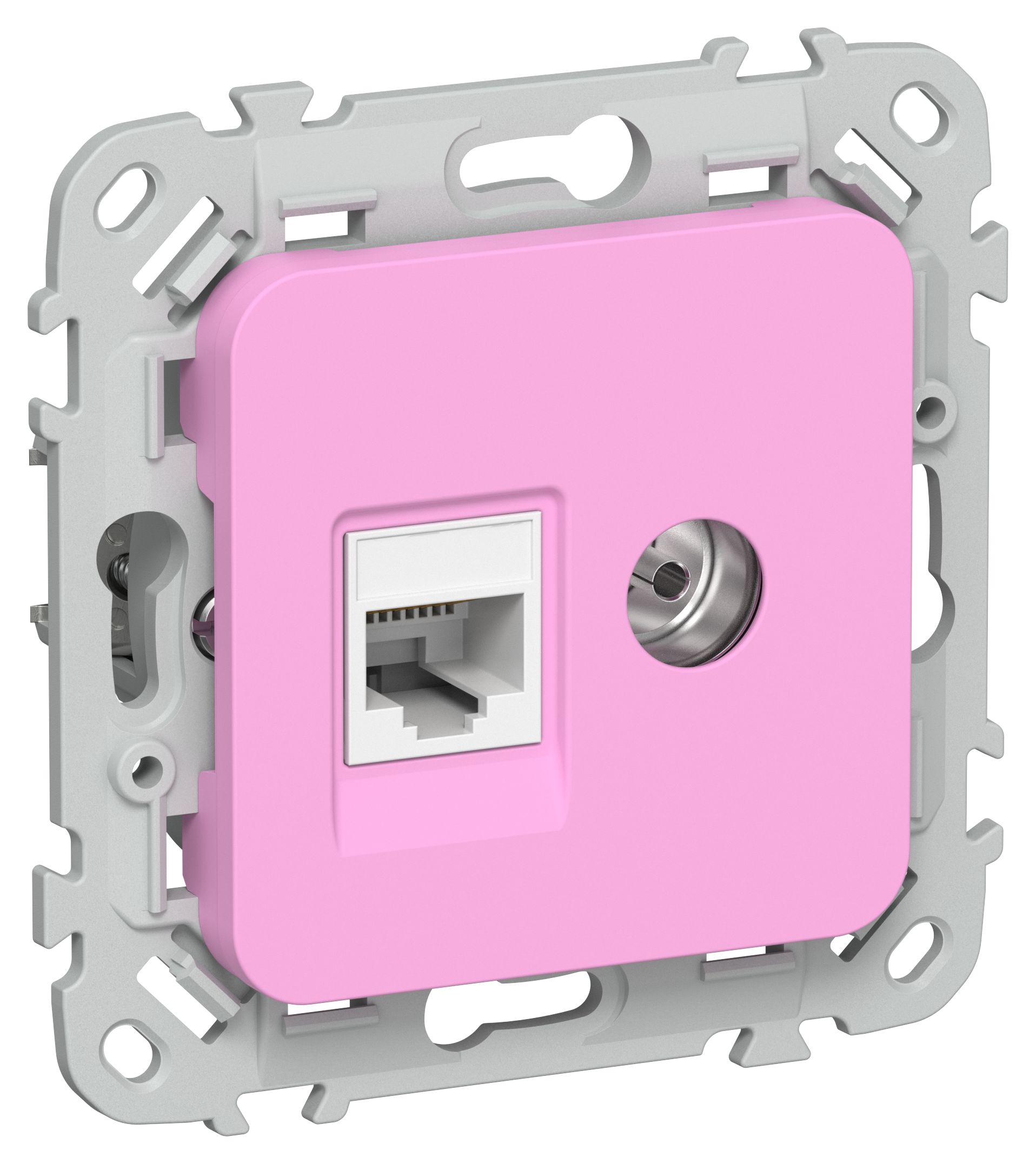 FLITE Розетка 2-местная RJ45/TV категория 5Е UTP РКТВ5е-2-0-ФлПр пурпурный IEK