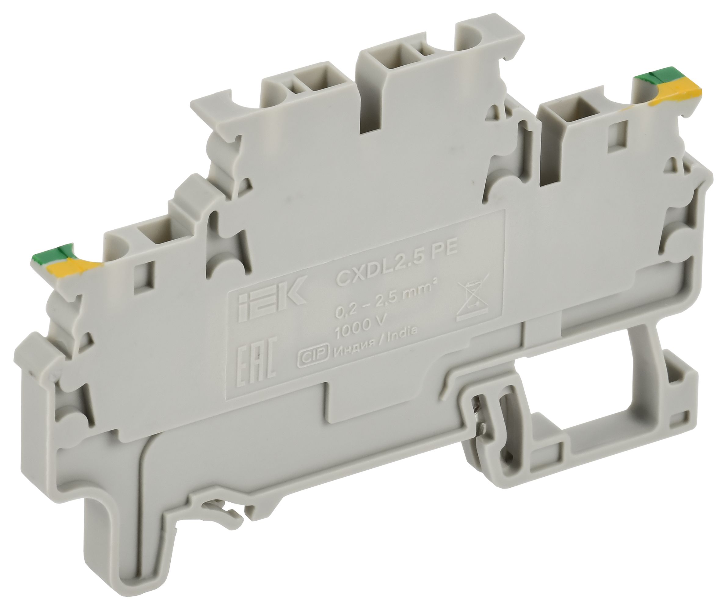 ARMAFIX Клемма пружинная 2 уровня заземляющая CXDL2.5 PE IEK — фото