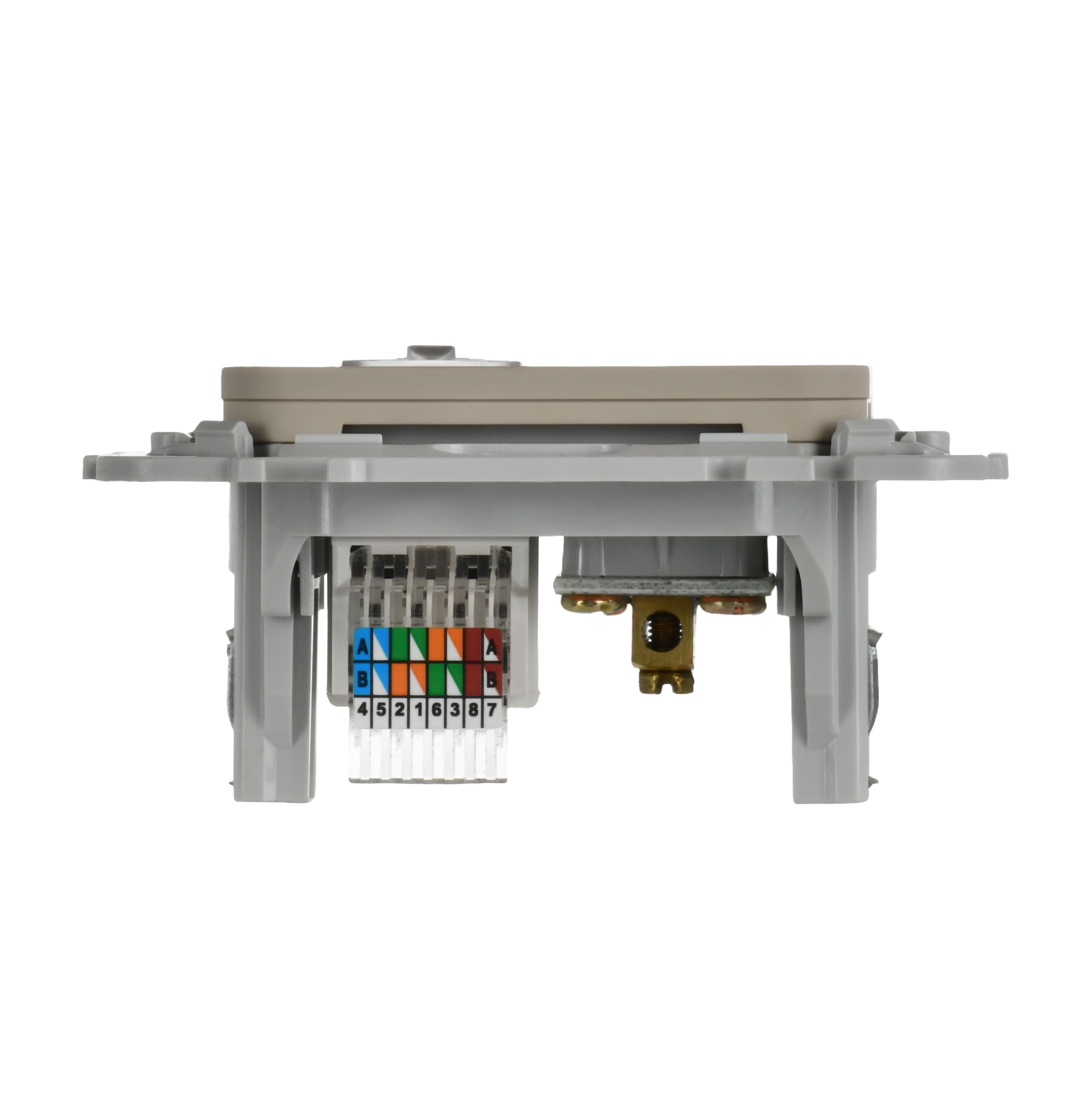 FLITE Розетка 2-местная RJ45/TV категория 5Е UTP РКТВ5е-2-0-ФлЛ льняной IEK — фото