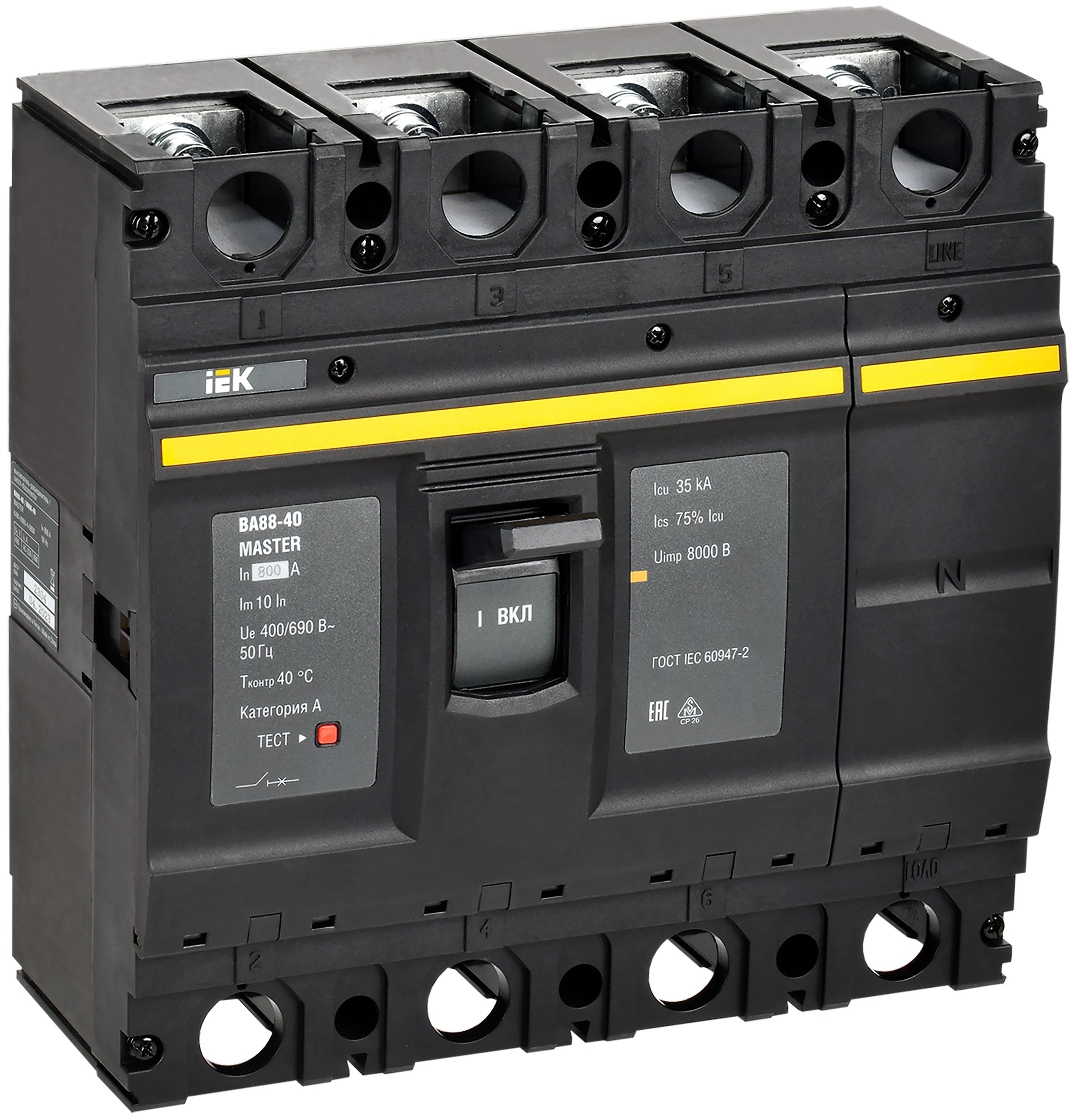 Выключатель автоматический ВА88-40 4P 800А 35кА MASTER IEK