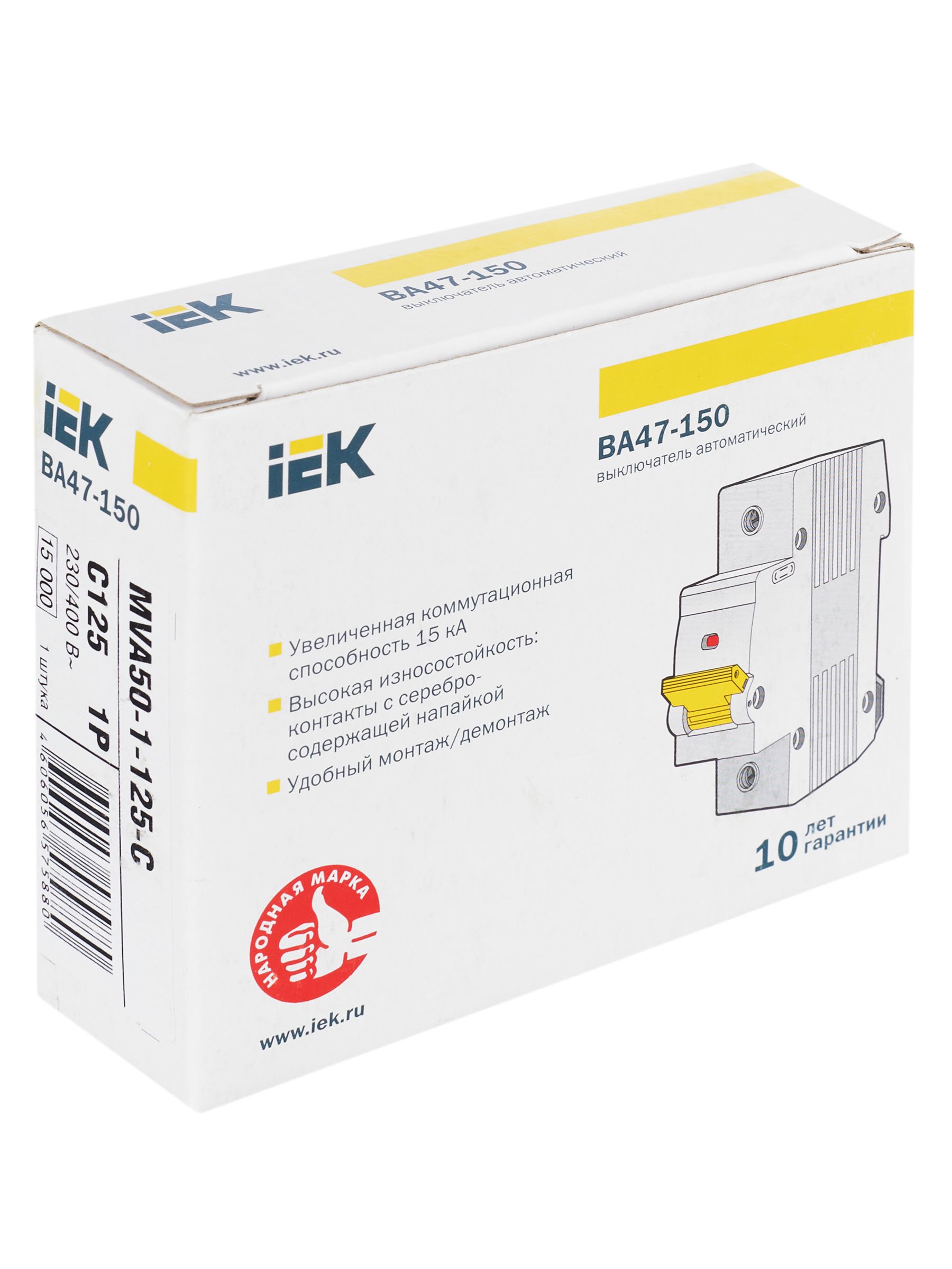 KARAT Автоматический выключатель ВА47-150 1P C 125А 15кА IEK — фото