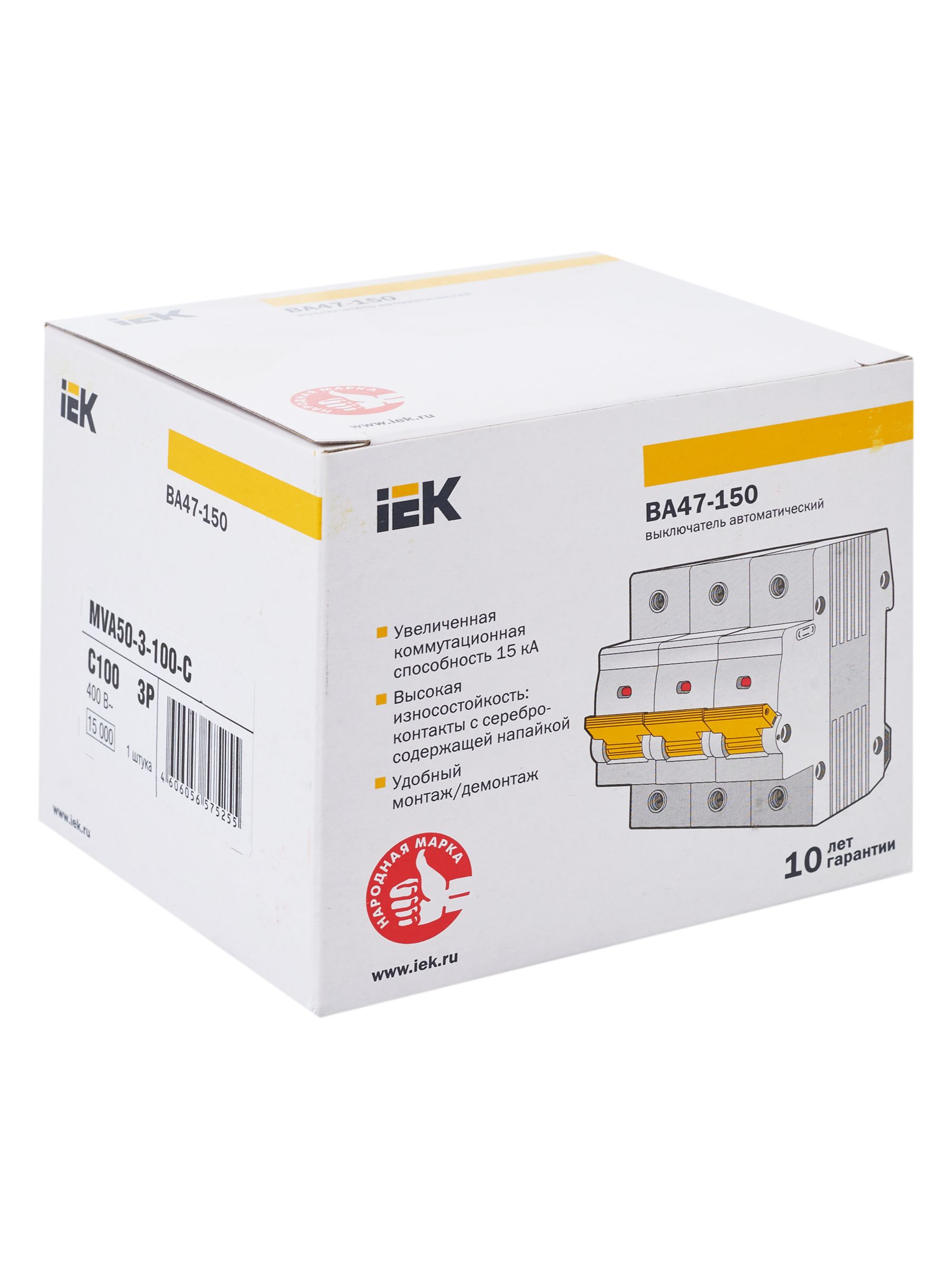 KARAT Автоматический выключатель ВА47-150 3P C 100А 15кА IEK — фото