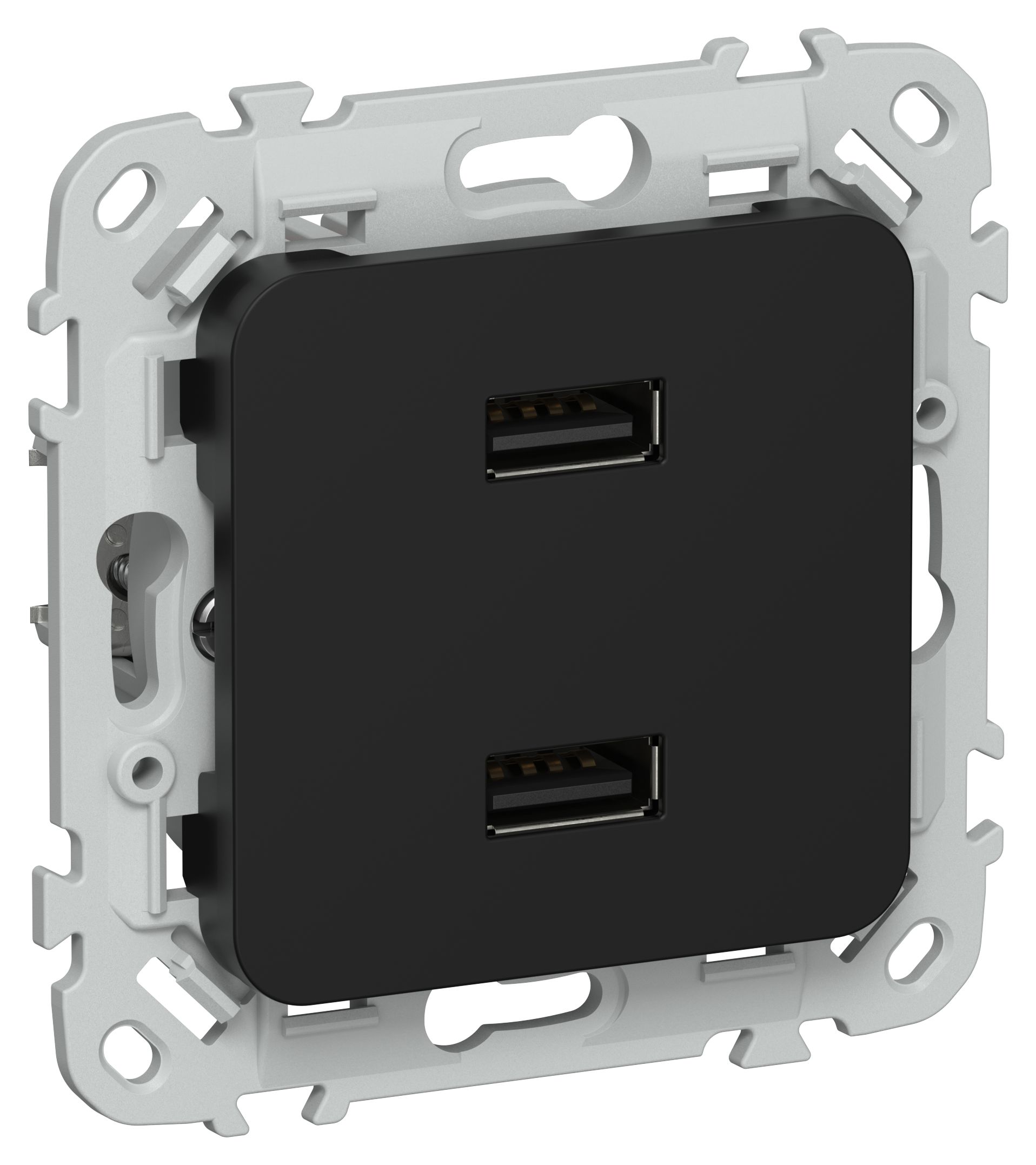 FLITE Розетка USB A+A 2,1А РЮ-2-ФлЧ черный IEK — фото