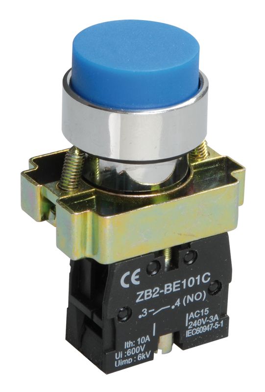 Кнопка управления LAY5-BL61 без подсветки синяя 1NO IEK