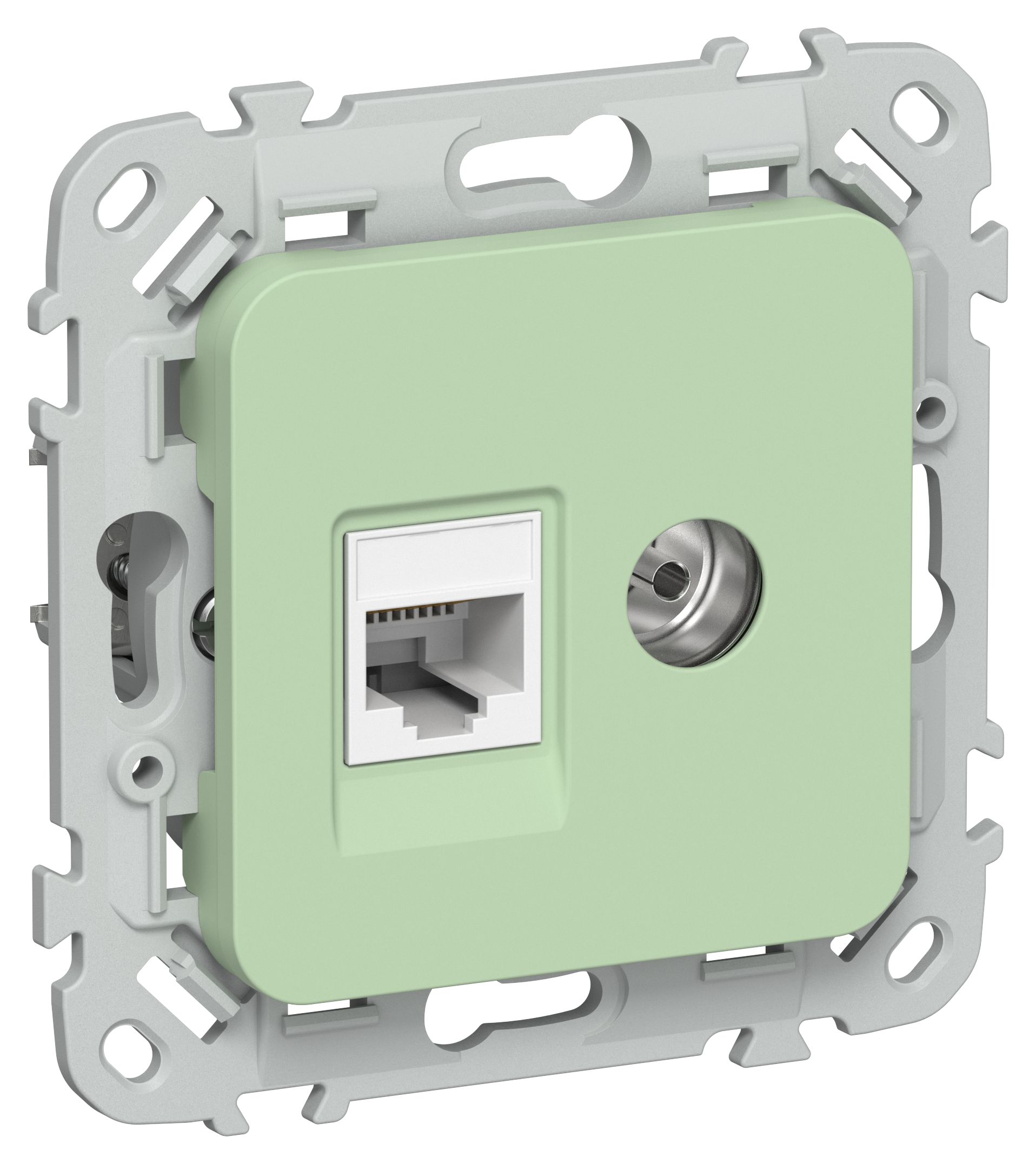 FLITE Розетка 2-местная RJ45/TV категория 5Е UTP РКТВ5е-2-0-ФлФ фисташковый IEK