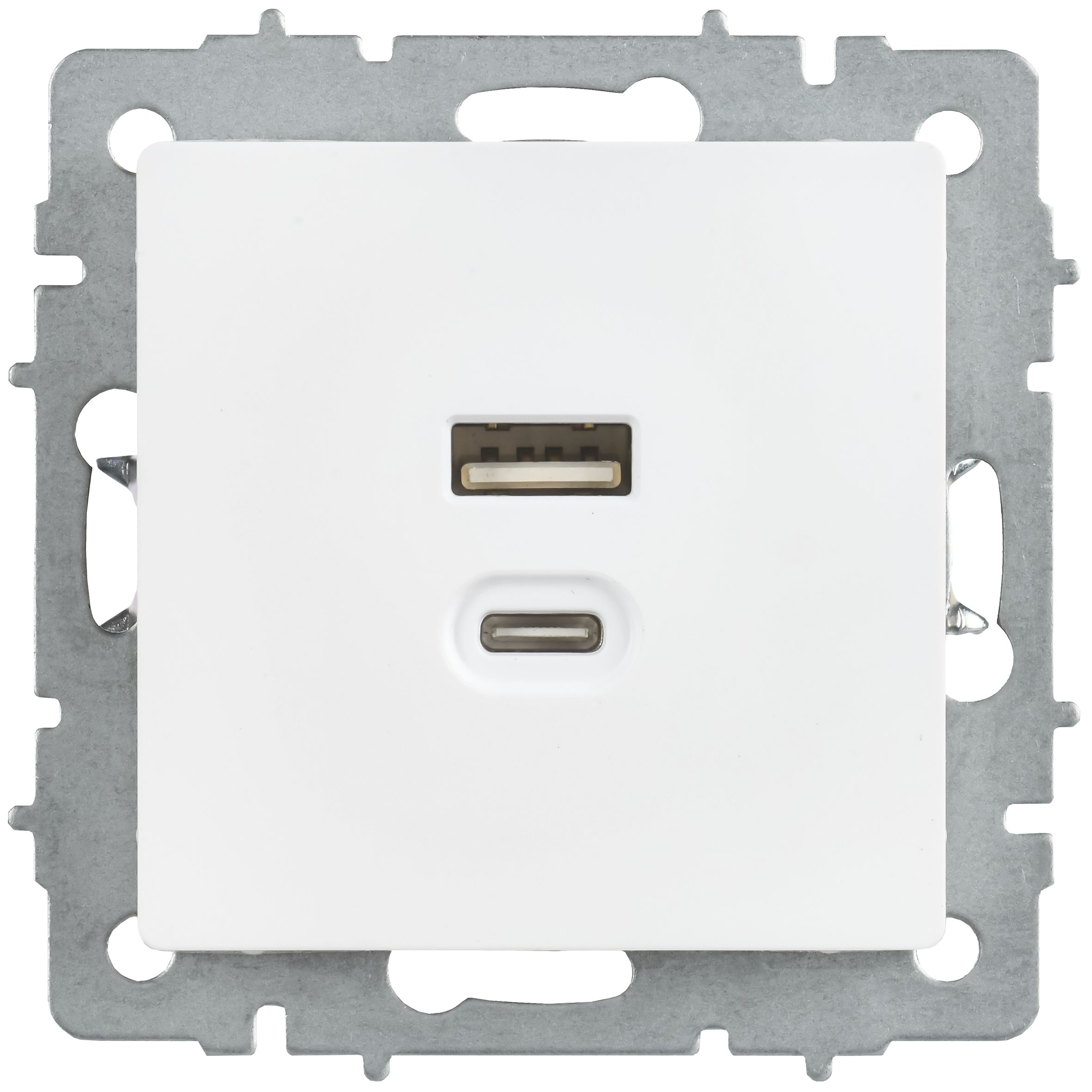 BRITE Розетка USB A+C 45Вт высокоскоростная зарядка РЮ11-2-БрАБ арктический белый IEK — фото