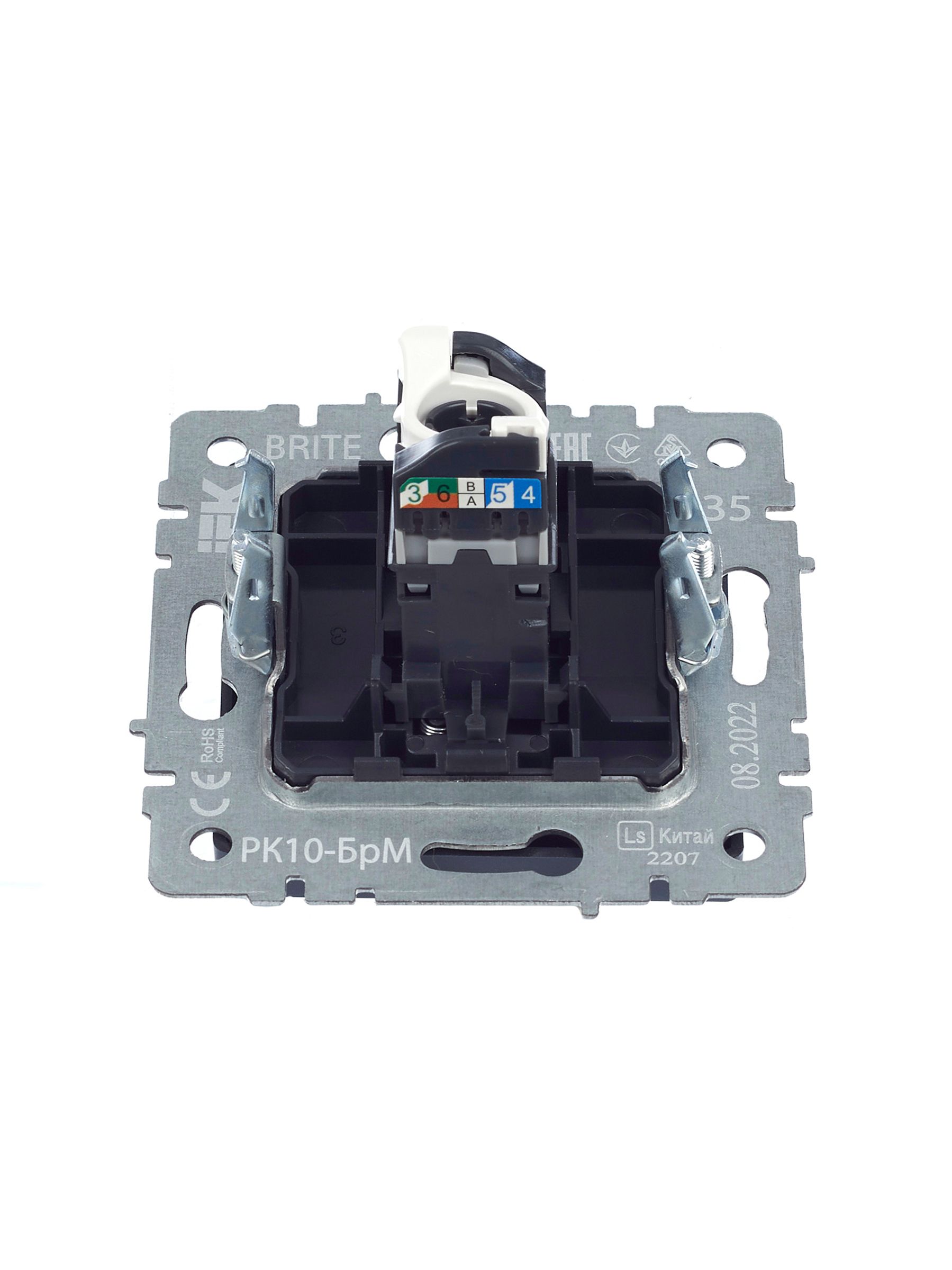 BRITE Розетка компьютерная RJ45 кат.5E РК10-БрМ маренго IEK — фото