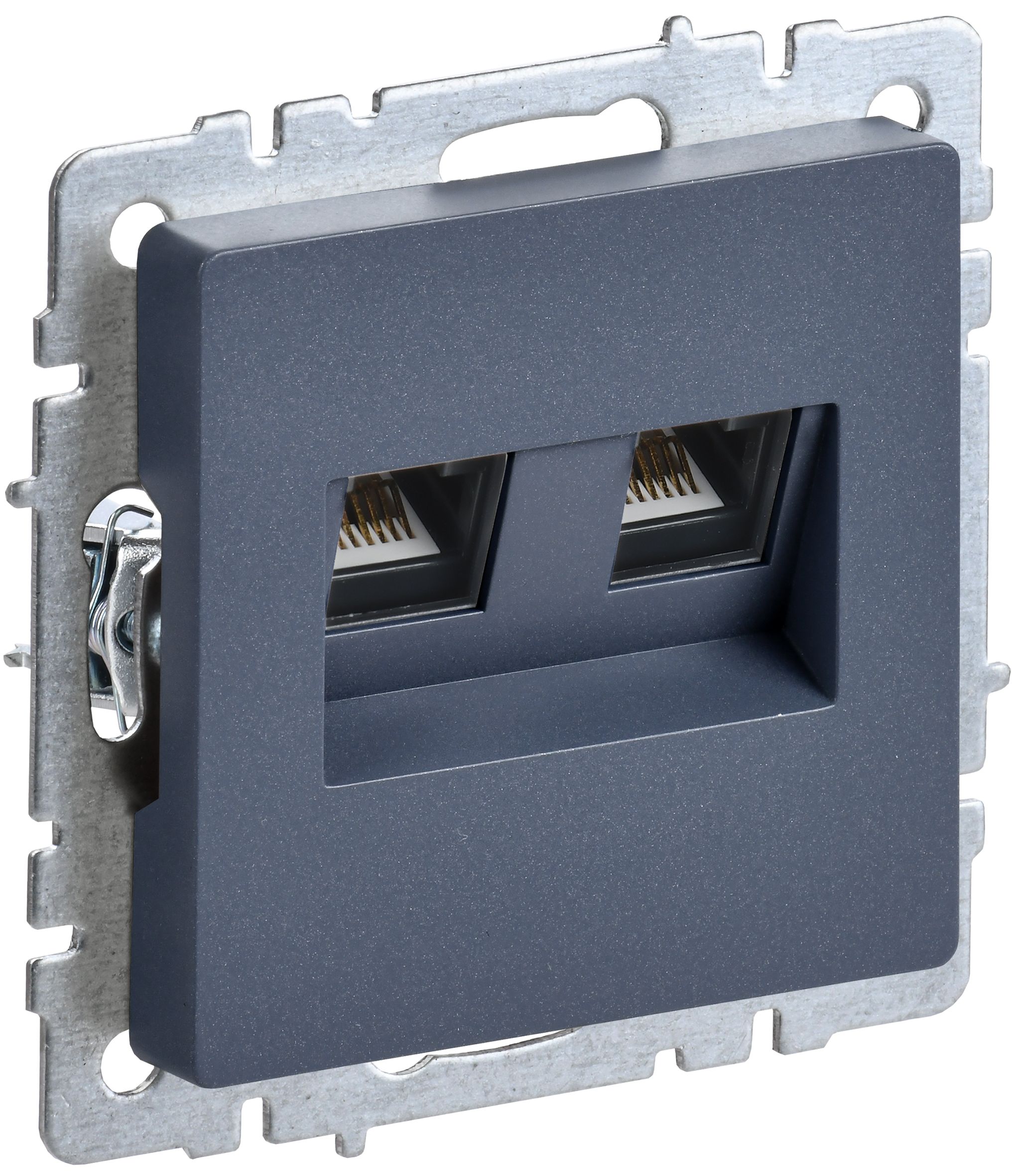 BRITE Розетка двойная RJ11+RJ45 кат.5E РК/Т12-БрМ маренго IEK — фото