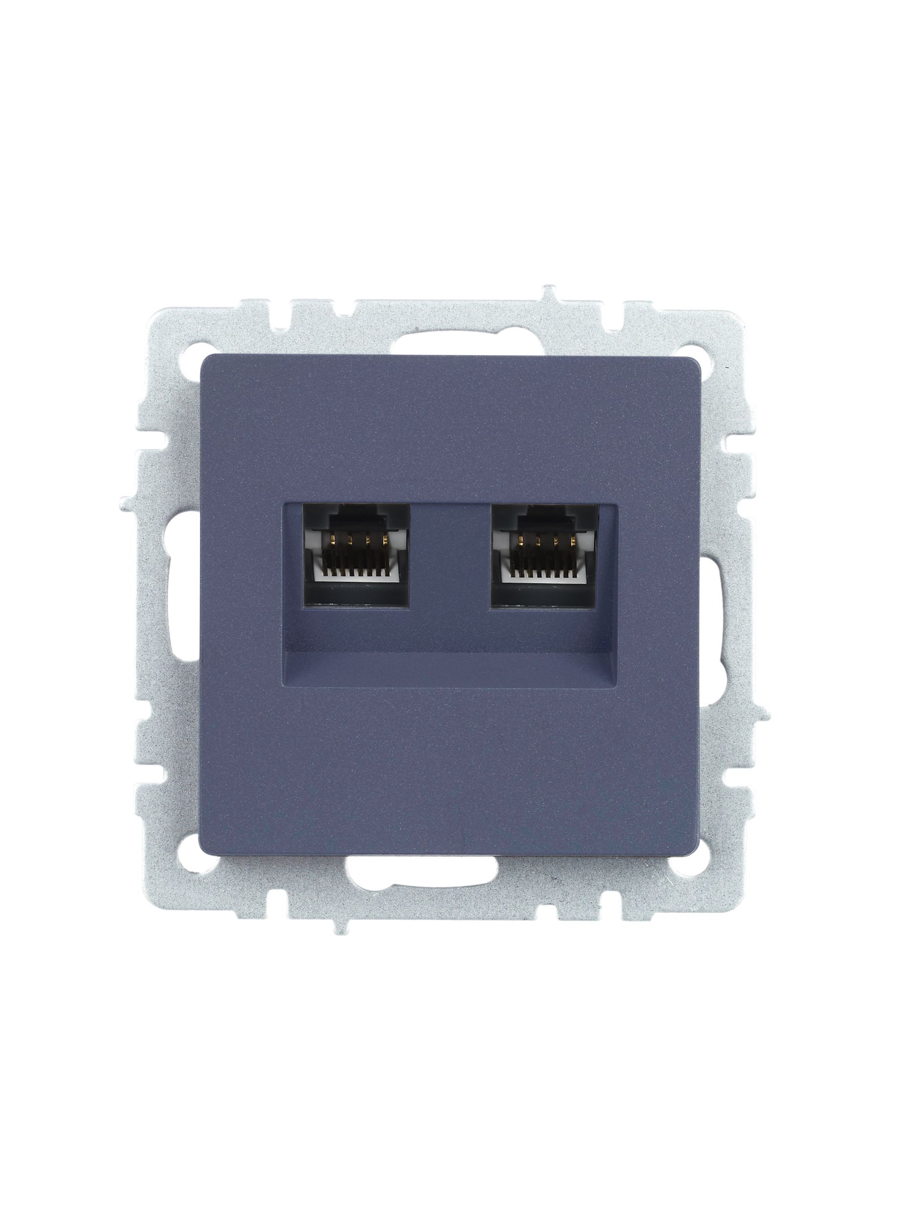 BRITE Розетка двойная RJ11+RJ45 кат.5E РК/Т12-БрМ маренго IEK — фото