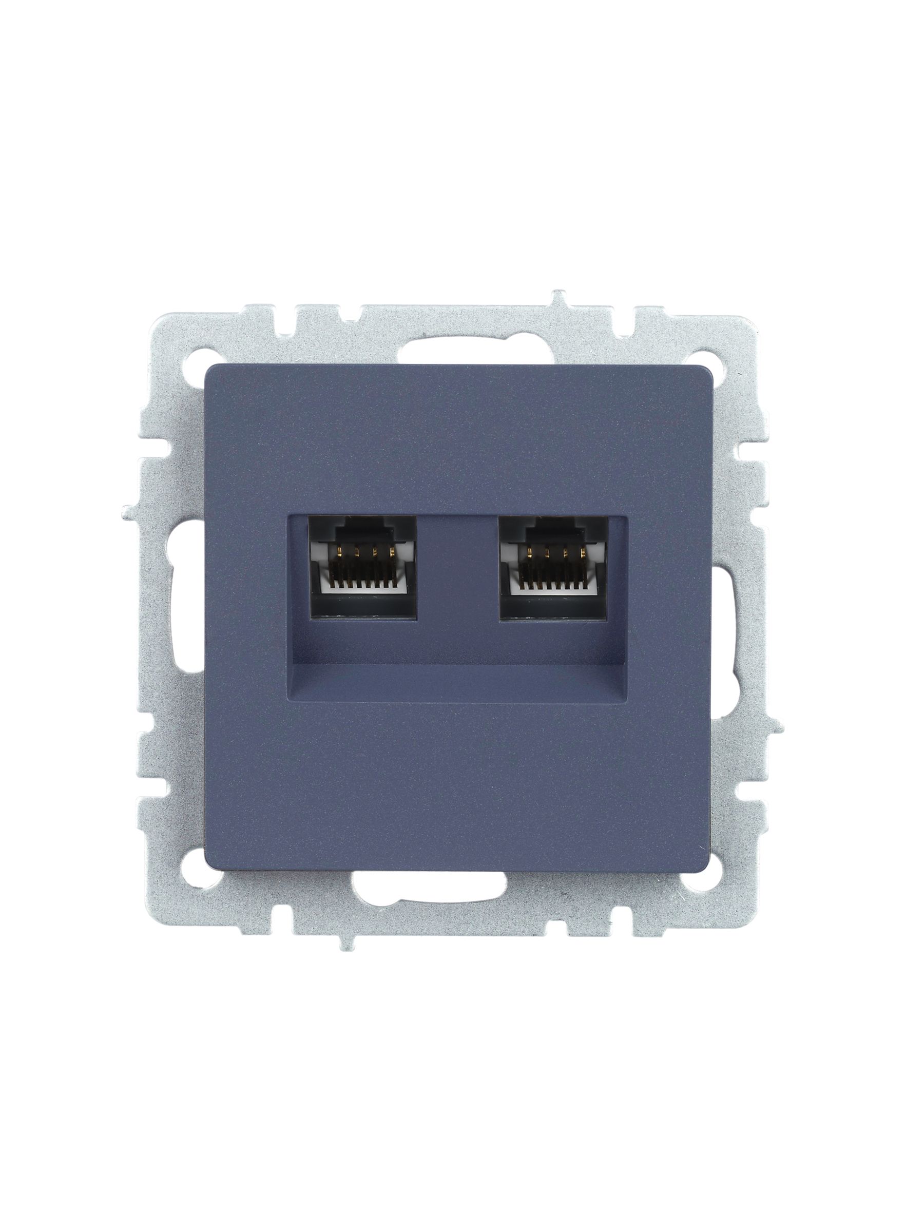BRITE Розетка компьютерная двойная RJ45 кат.5E РК10-2-БрМ маренго IEK — фото